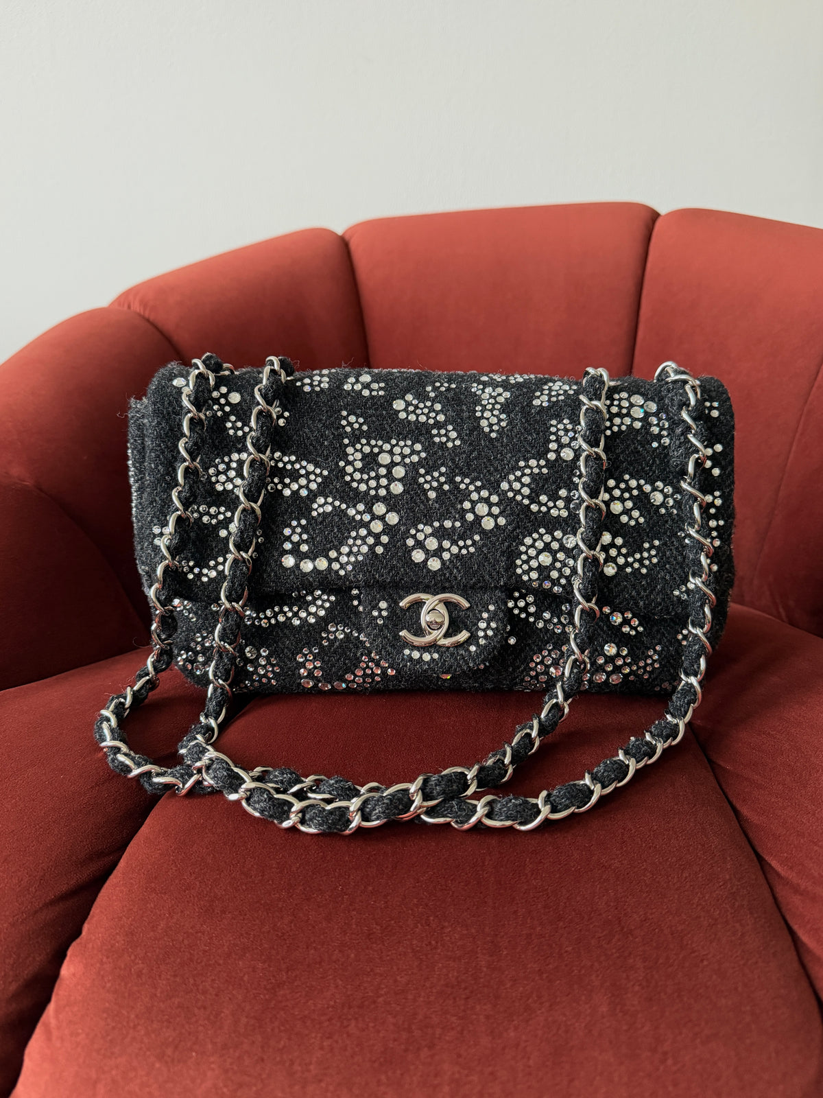Chanel Jumbo Leopard Crystal Tweed Single Flap (2010-11)