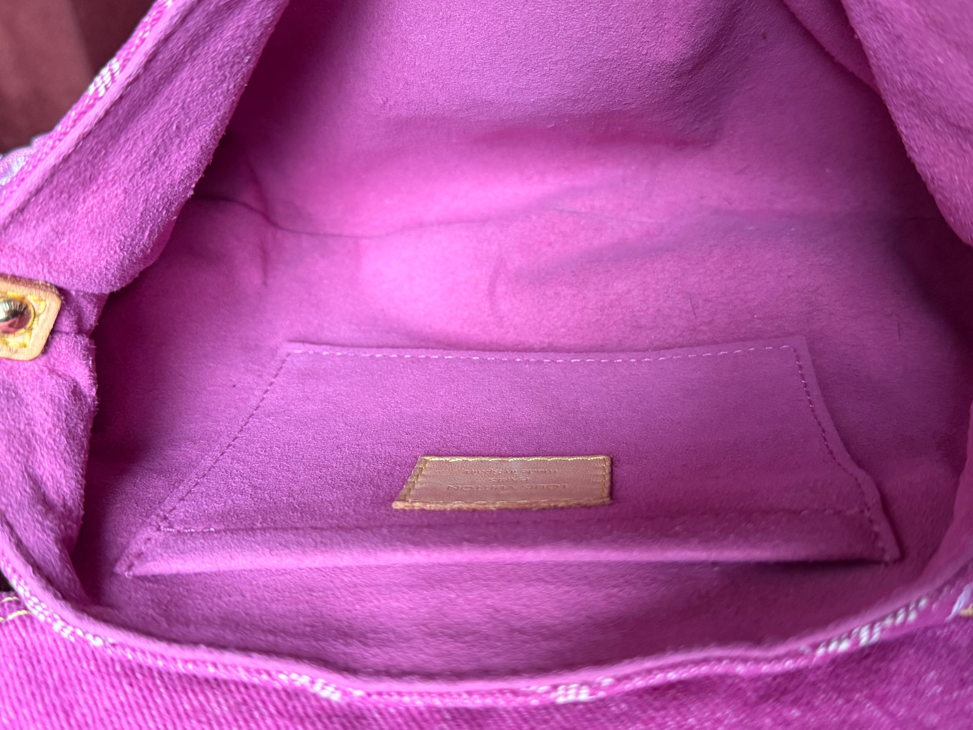 Louis Vuitton Pink Denim Monogram Pleaty (2006)
