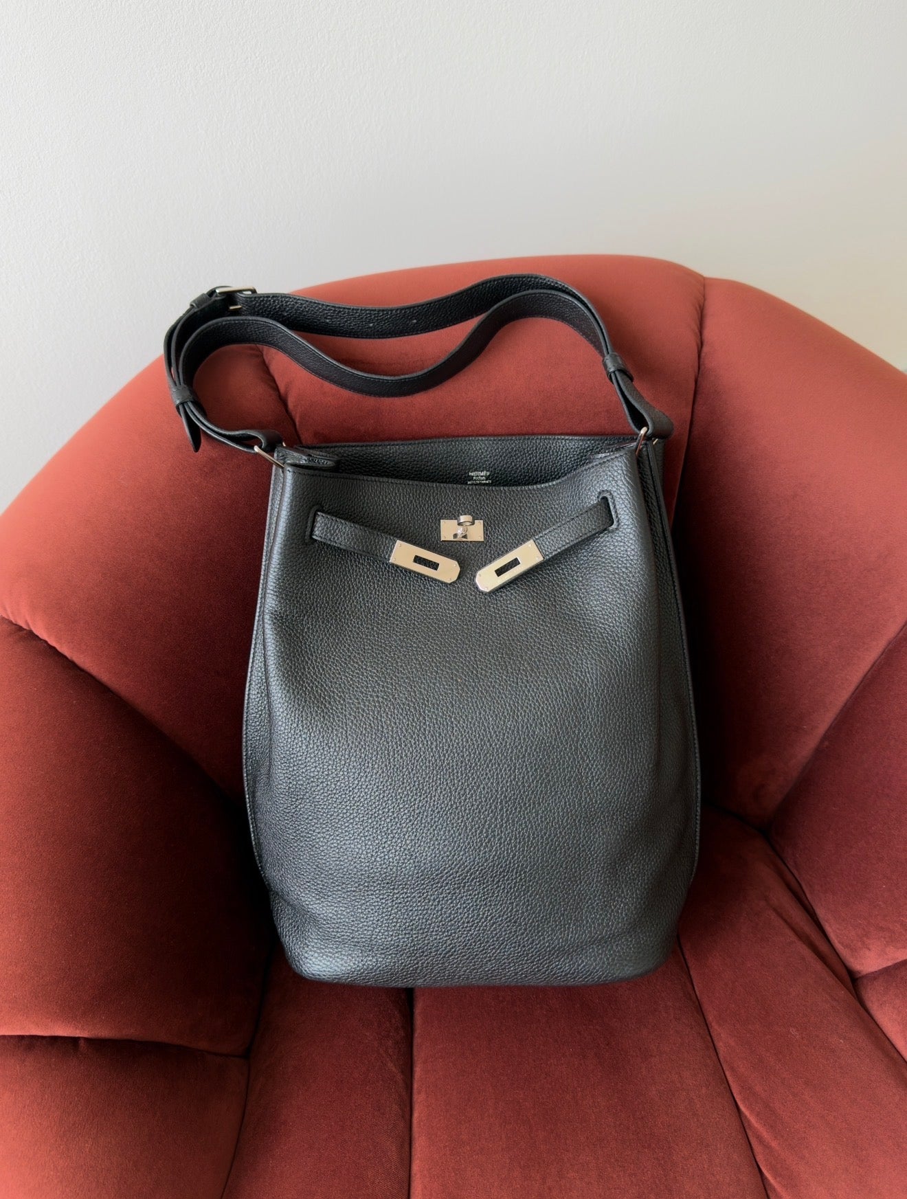 Hermès So Kelly 26 In Black Togo (2013)