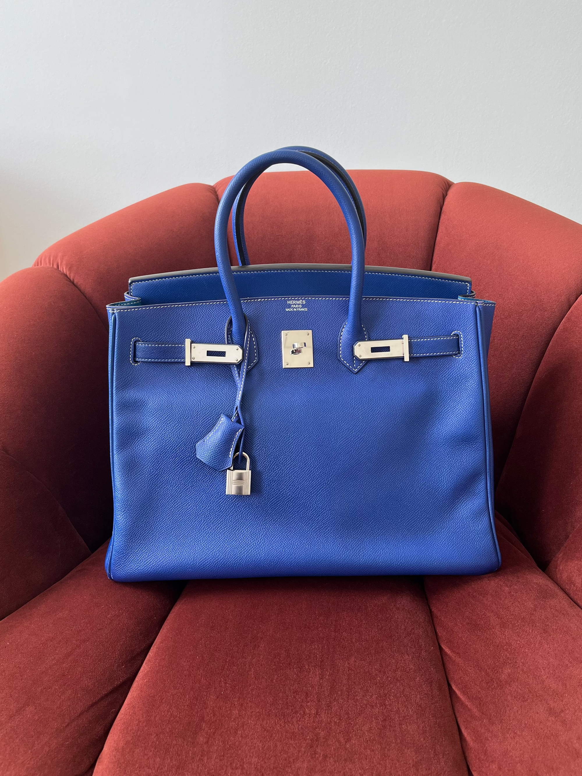 Hermès Candy Collection Birkin 35 In Bleu Electrique / Mykonos (2011)