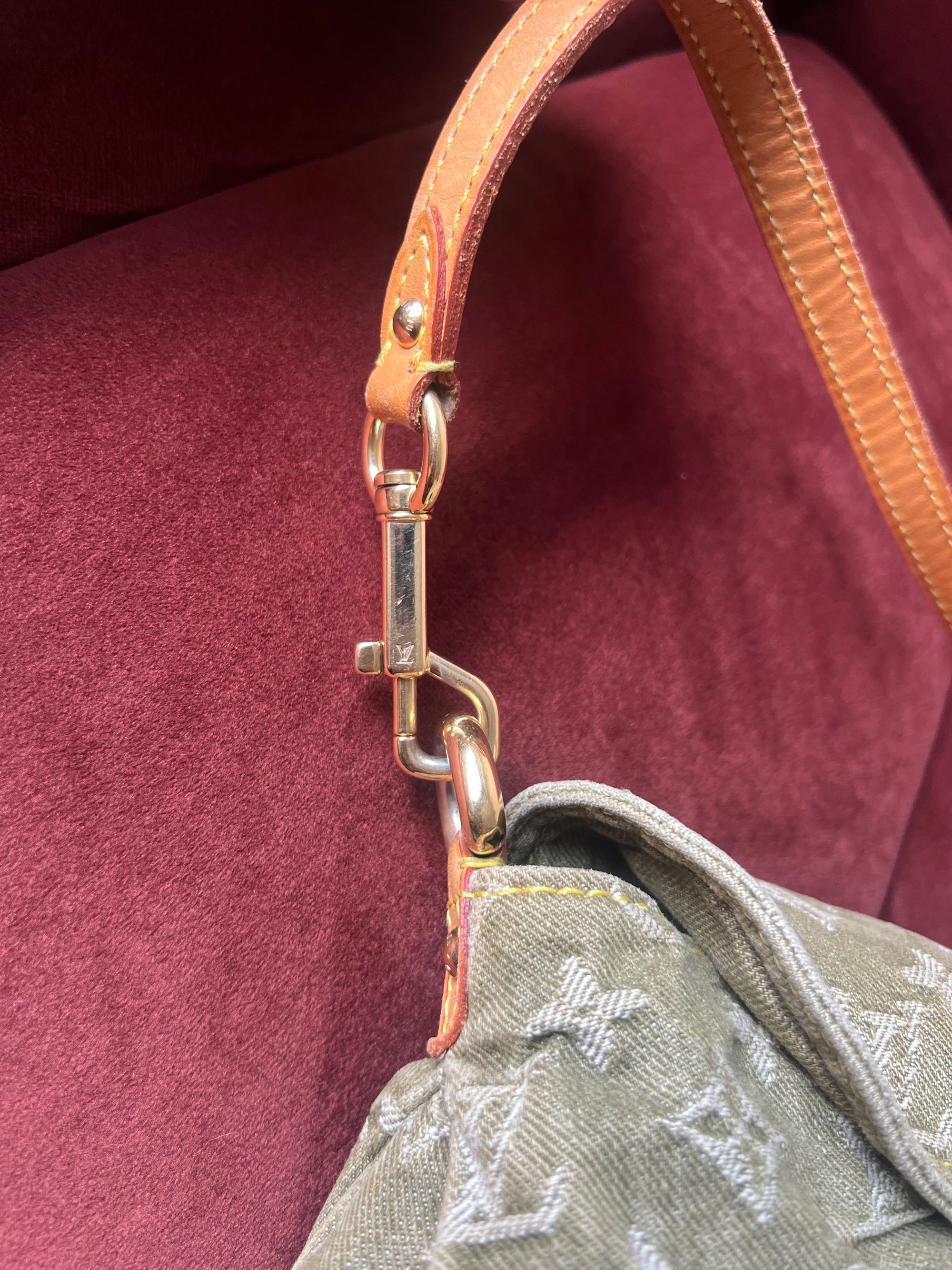 Louis Vuitton Green Denim Monogram Pleaty (2006)