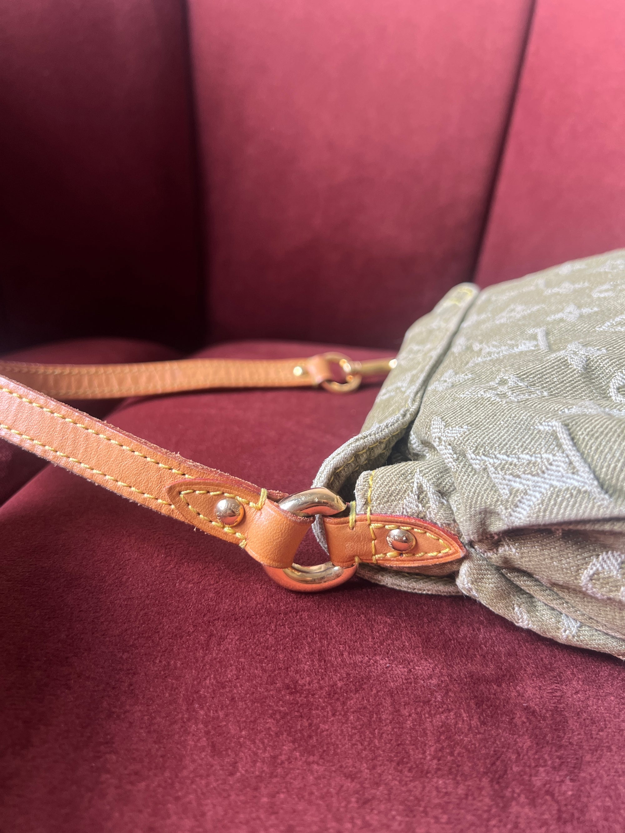 Louis Vuitton Green Denim Monogram Pleaty (2006)