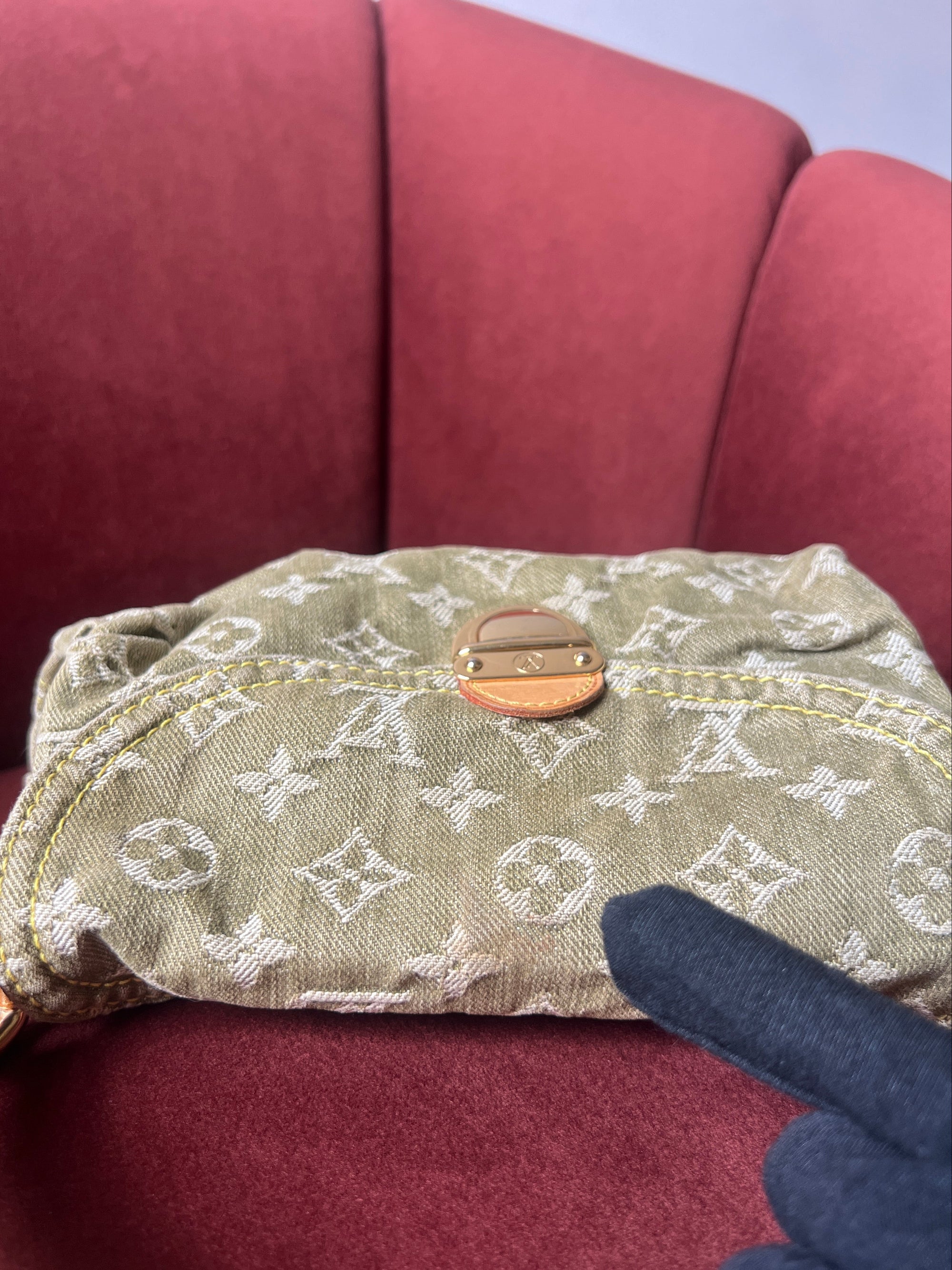 Louis Vuitton Green Denim Monogram Pleaty (2006)