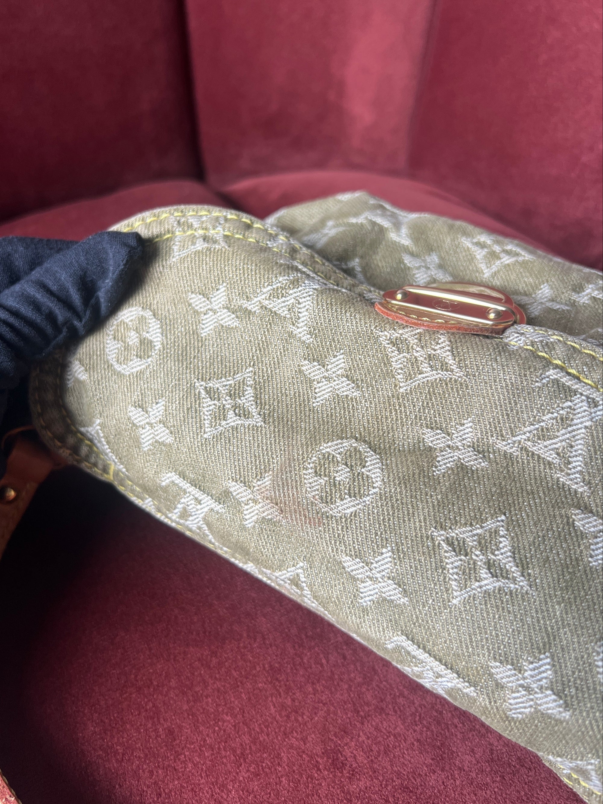 Louis Vuitton Green Denim Monogram Pleaty (2006)