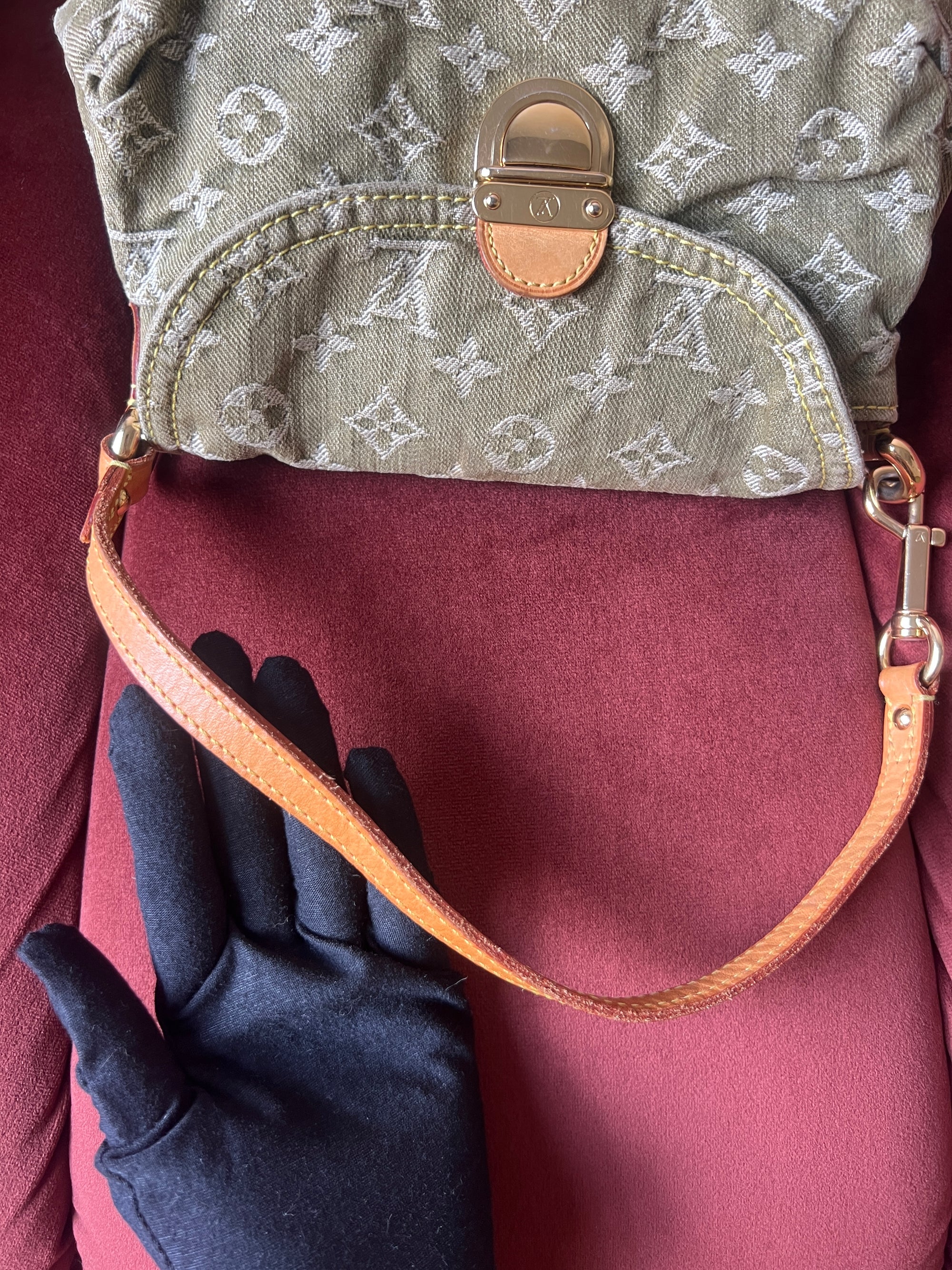 Louis Vuitton Green Denim Monogram Pleaty (2006)