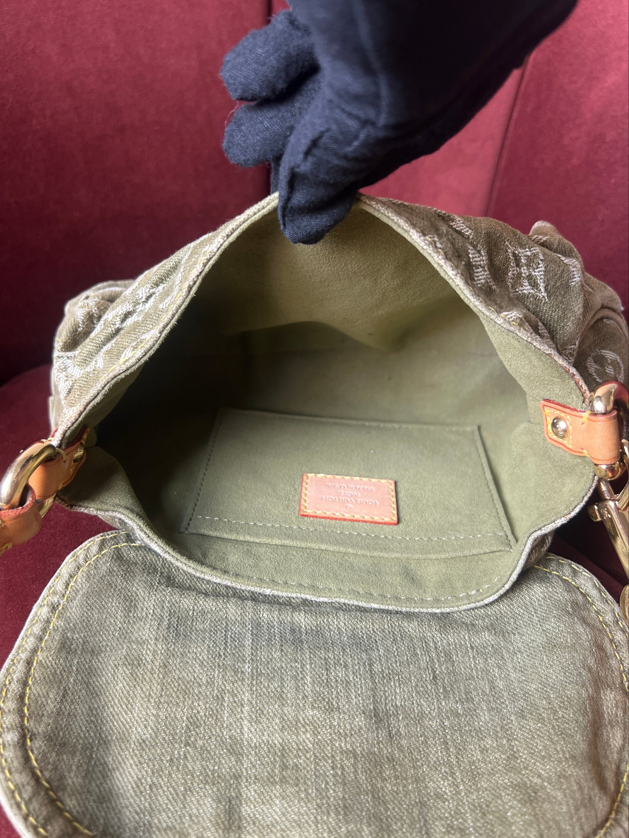 Louis Vuitton Green Denim Monogram Pleaty (2006)
