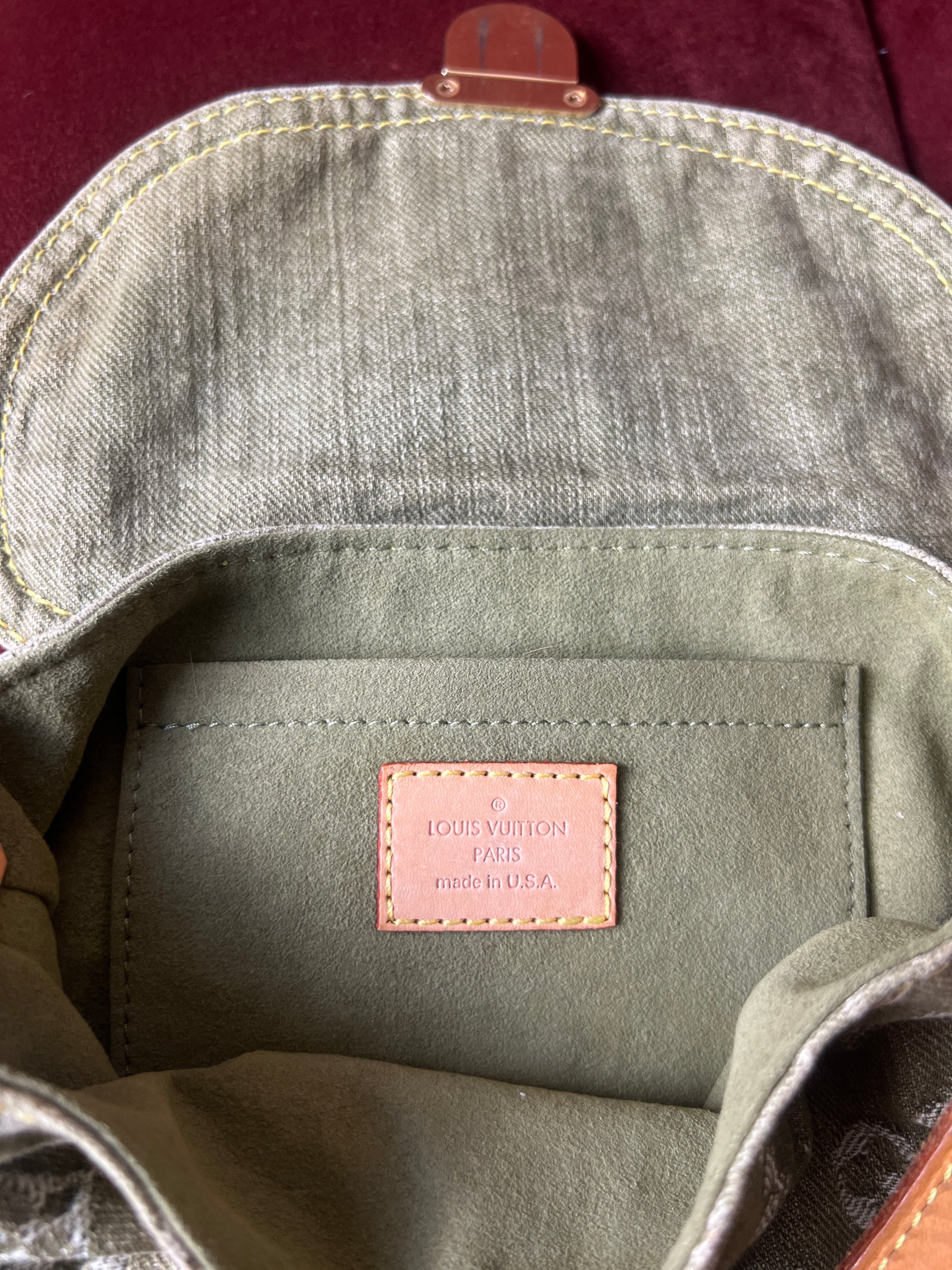 Louis Vuitton Green Denim Monogram Pleaty (2006)