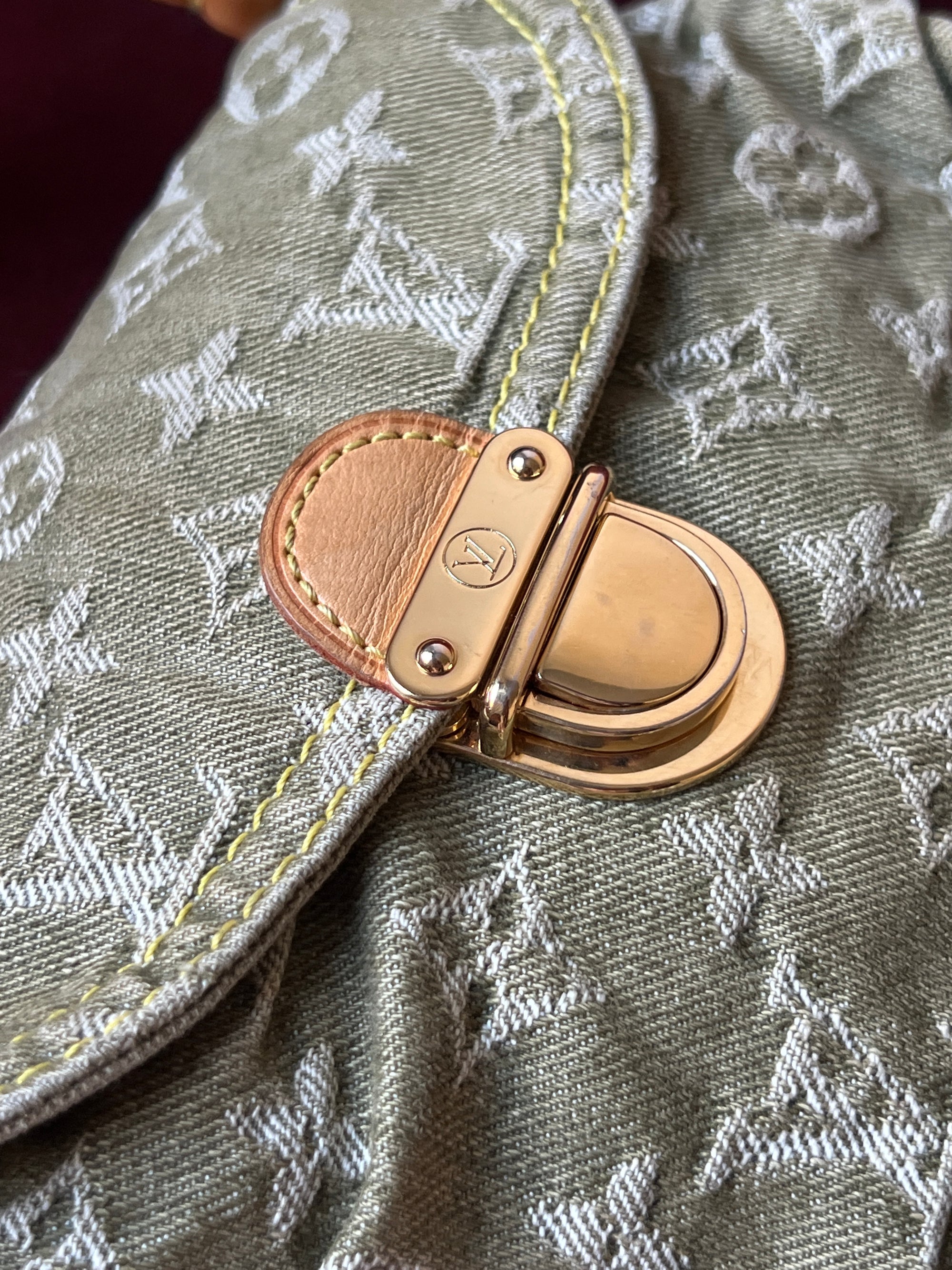 Louis Vuitton Green Denim Monogram Pleaty (2006)