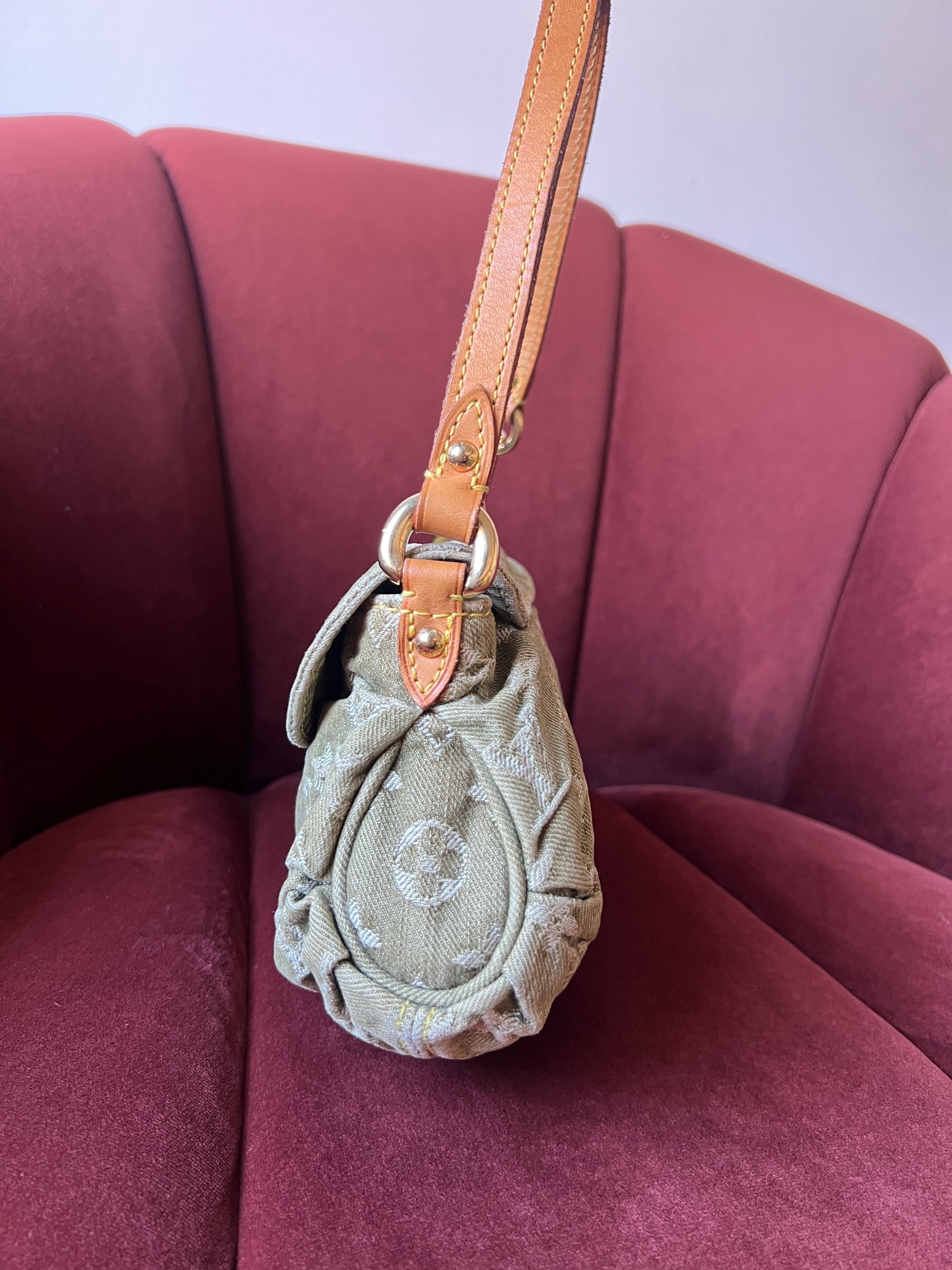 Louis Vuitton Green Denim Monogram Pleaty (2006)
