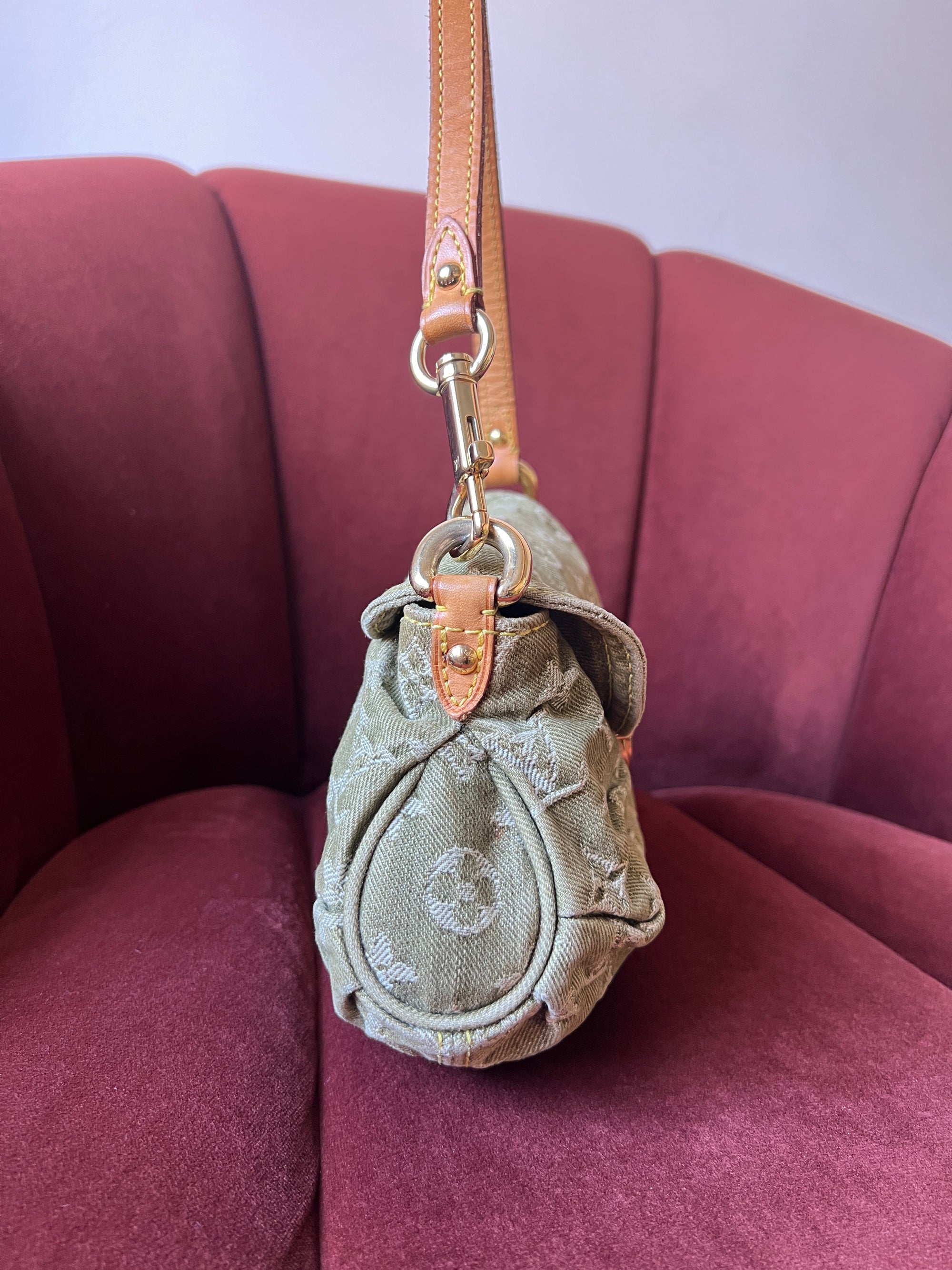 Louis Vuitton Green Denim Monogram Pleaty (2006)