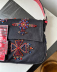 Fendi Vintage Beaded Lizard Trim Baguette