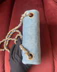 Chanel Vintage Mini Square Flap In Light Blue Denim (1991)