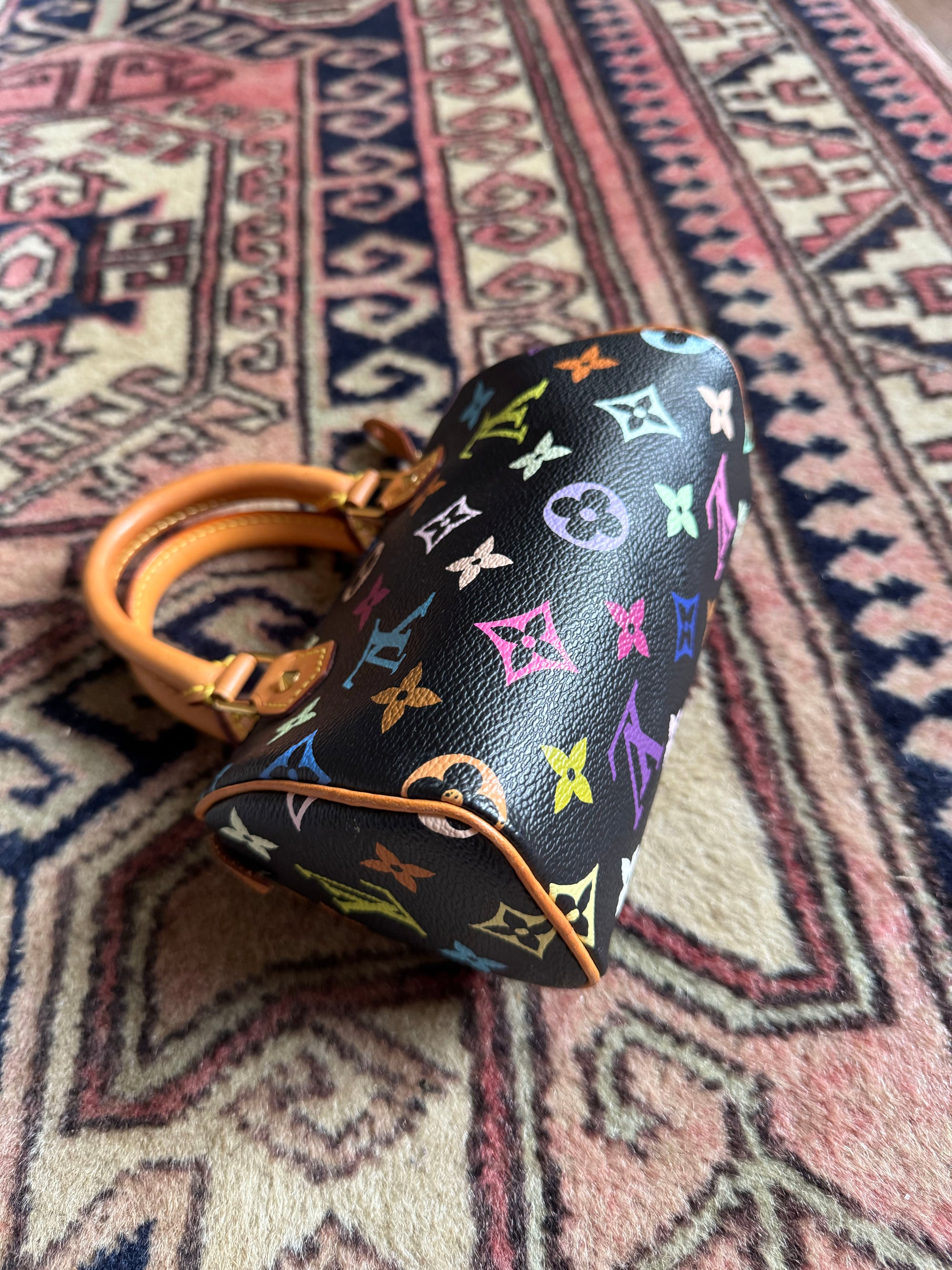 Louis Vuitton x Takashi Murakami Vintage Black Multicolour Nano Speedy (2003)