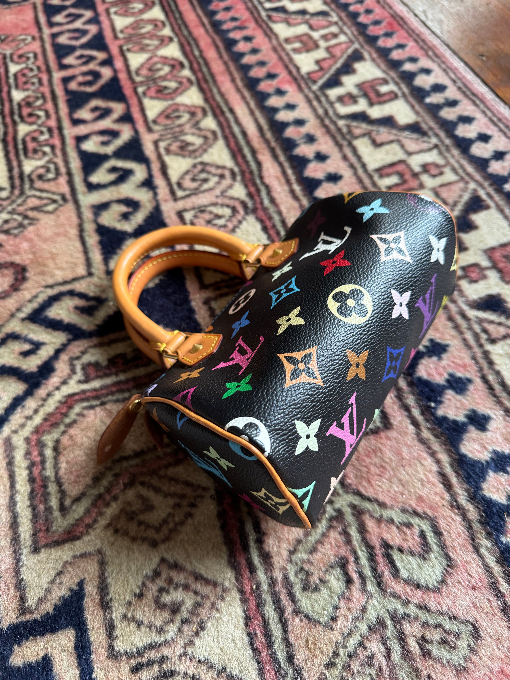 Louis Vuitton x Takashi Murakami Vintage Black Multicolour Nano Speedy (2003)