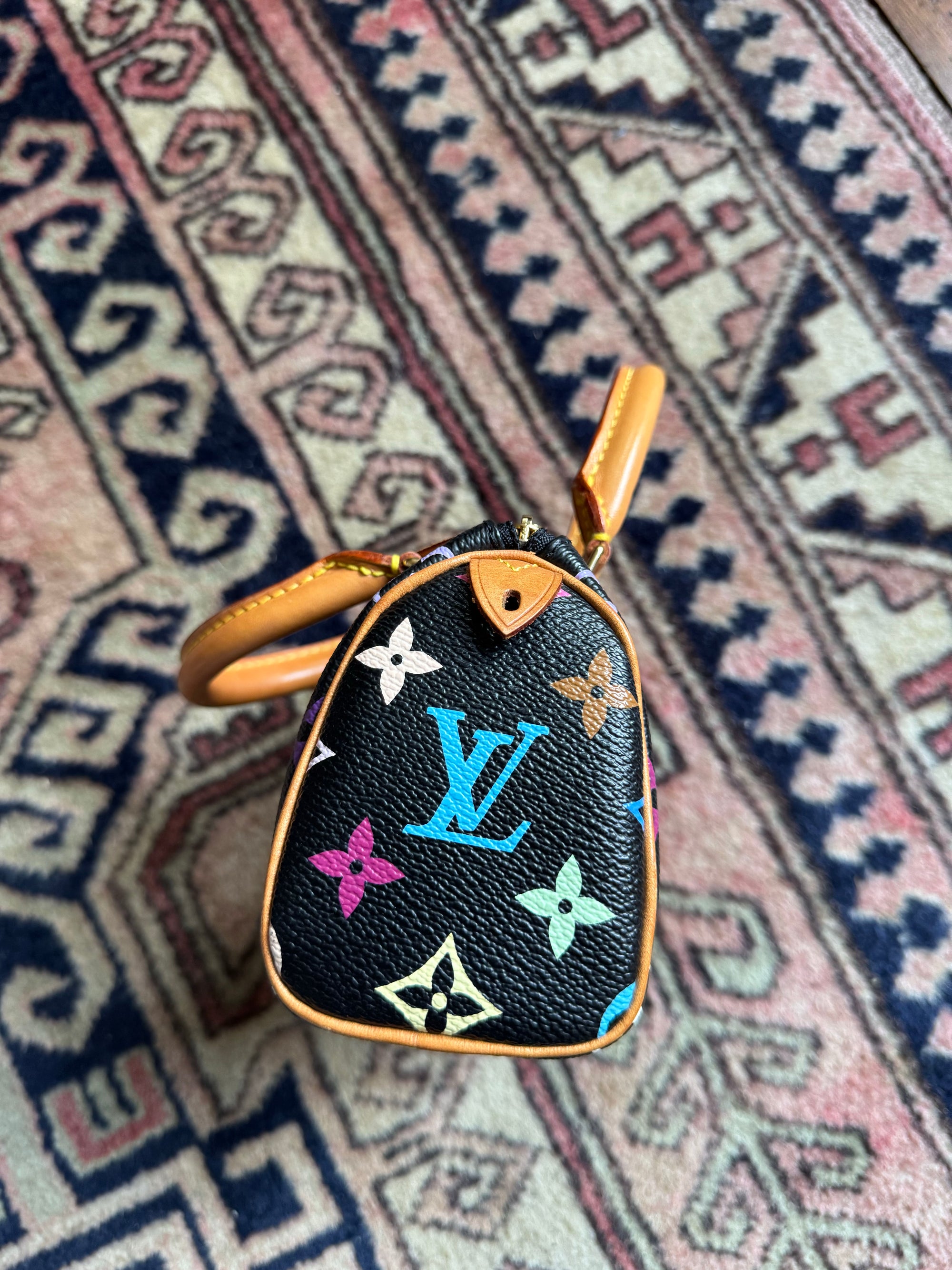 Louis Vuitton x Takashi Murakami Vintage Black Multicolour Nano Speedy (2003)