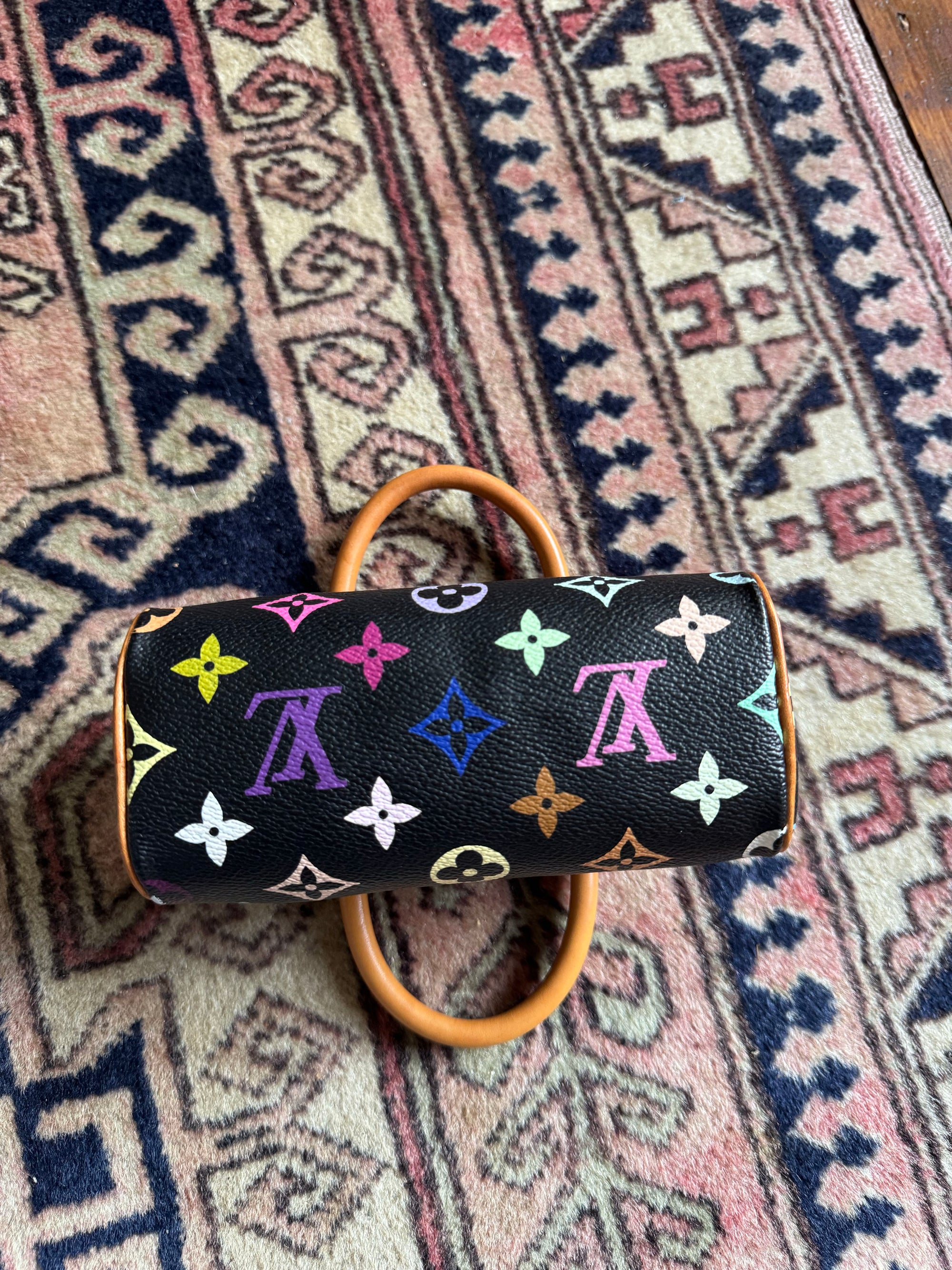 Louis Vuitton x Takashi Murakami Vintage Black Multicolour Nano Speedy (2003)