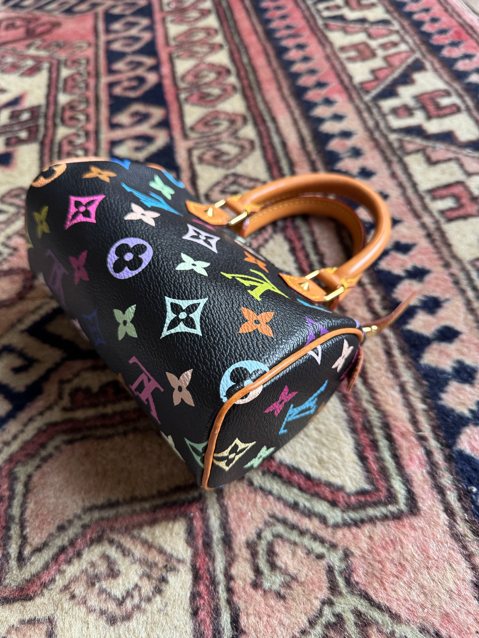 Louis Vuitton x Takashi Murakami Vintage Black Multicolour Nano Speedy (2003)