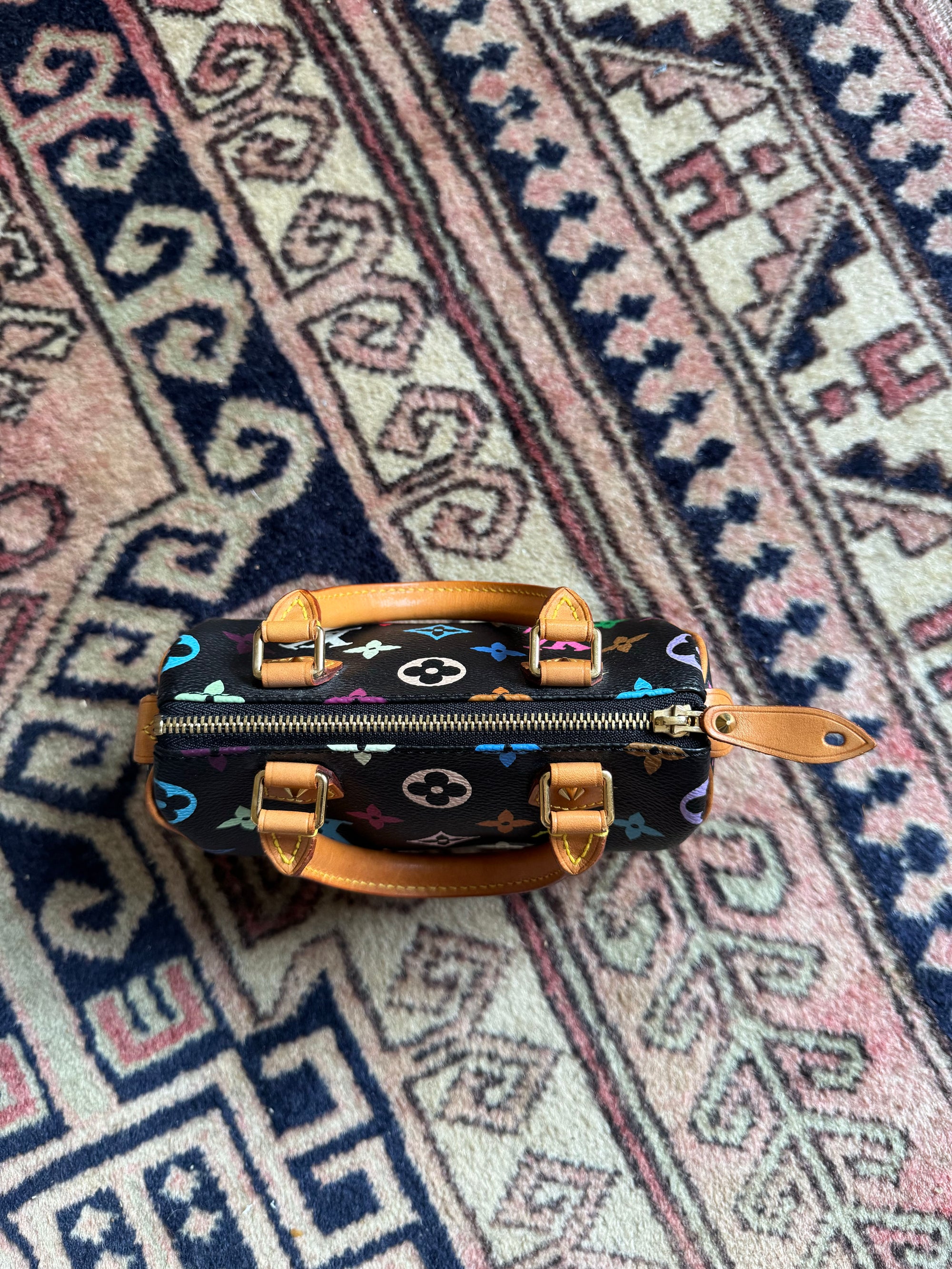 Louis Vuitton x Takashi Murakami Vintage Black Multicolour Nano Speedy (2003)