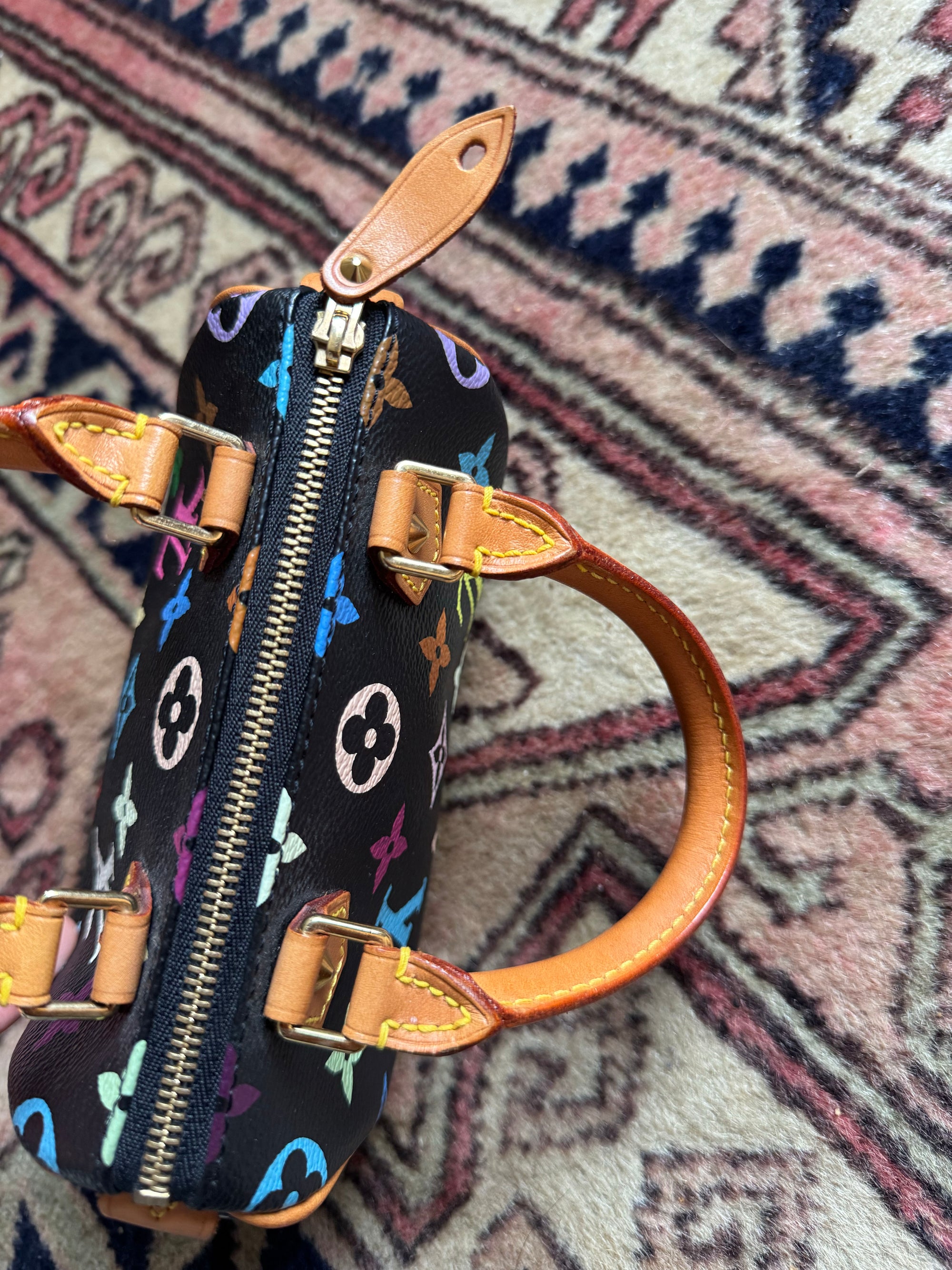 Louis Vuitton x Takashi Murakami Vintage Black Multicolour Nano Speedy (2003)