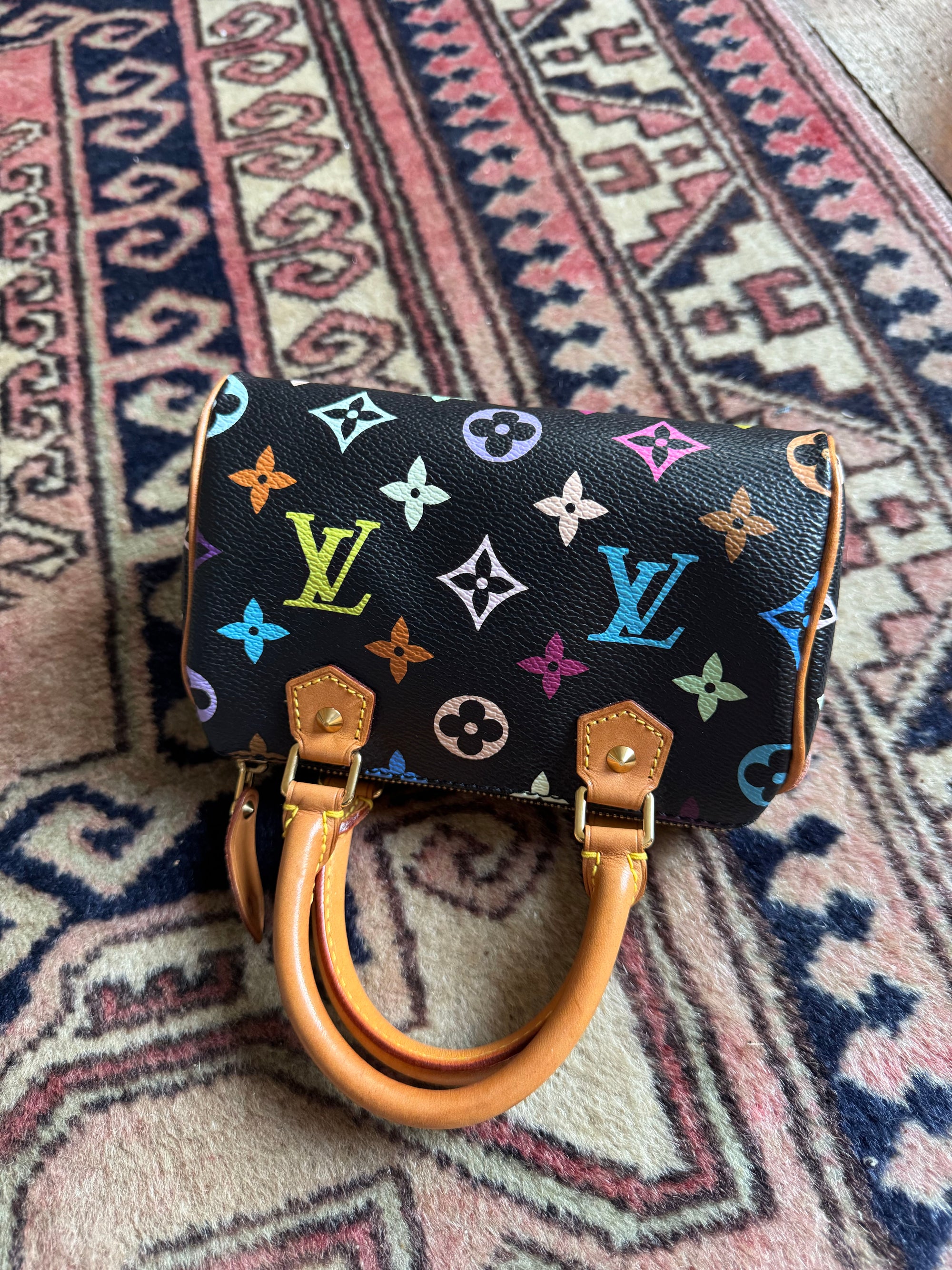 Louis Vuitton x Takashi Murakami Vintage Black Multicolour Nano Speedy (2003)