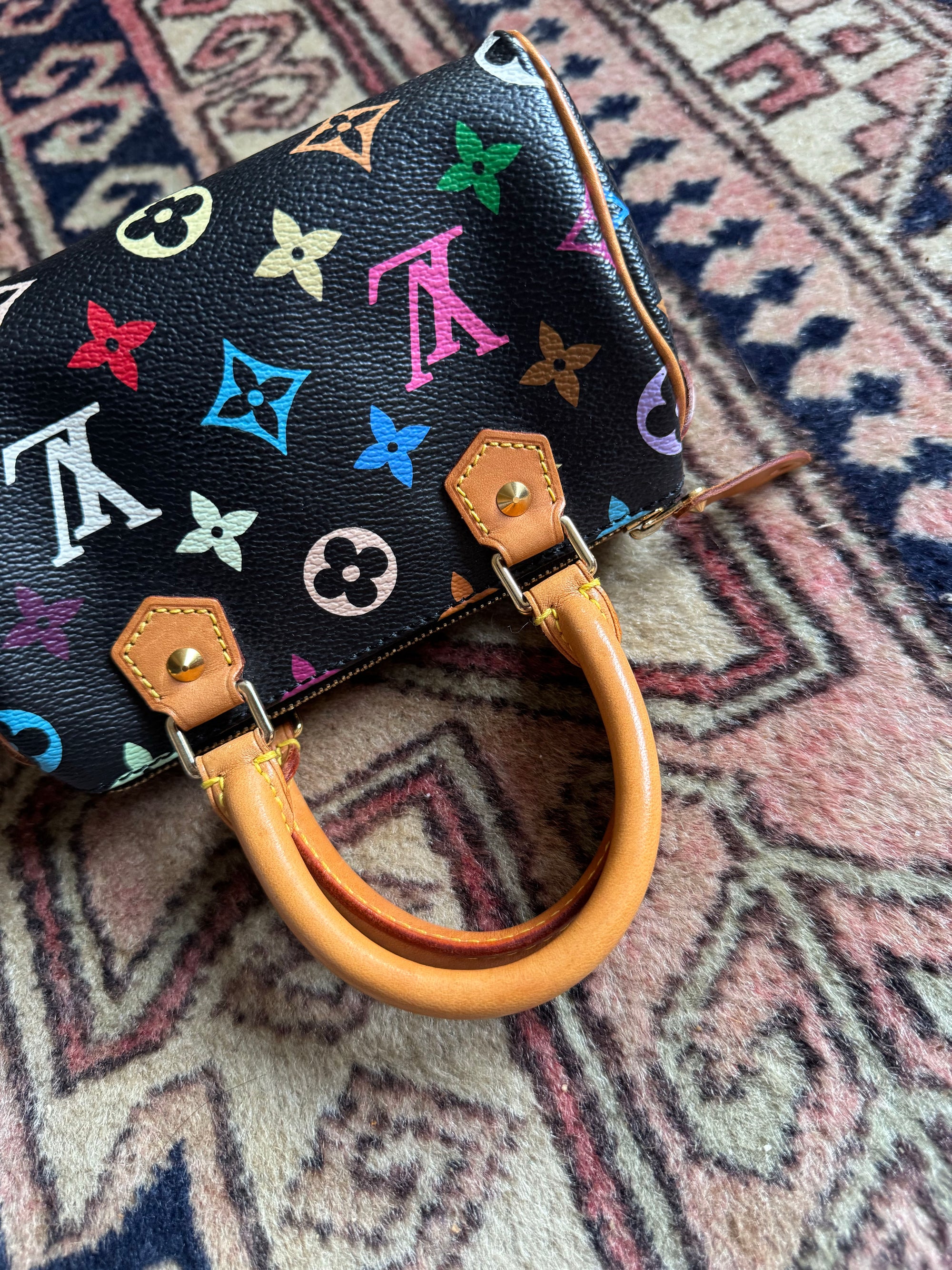 Louis Vuitton x Takashi Murakami Vintage Black Multicolour Nano Speedy (2003)