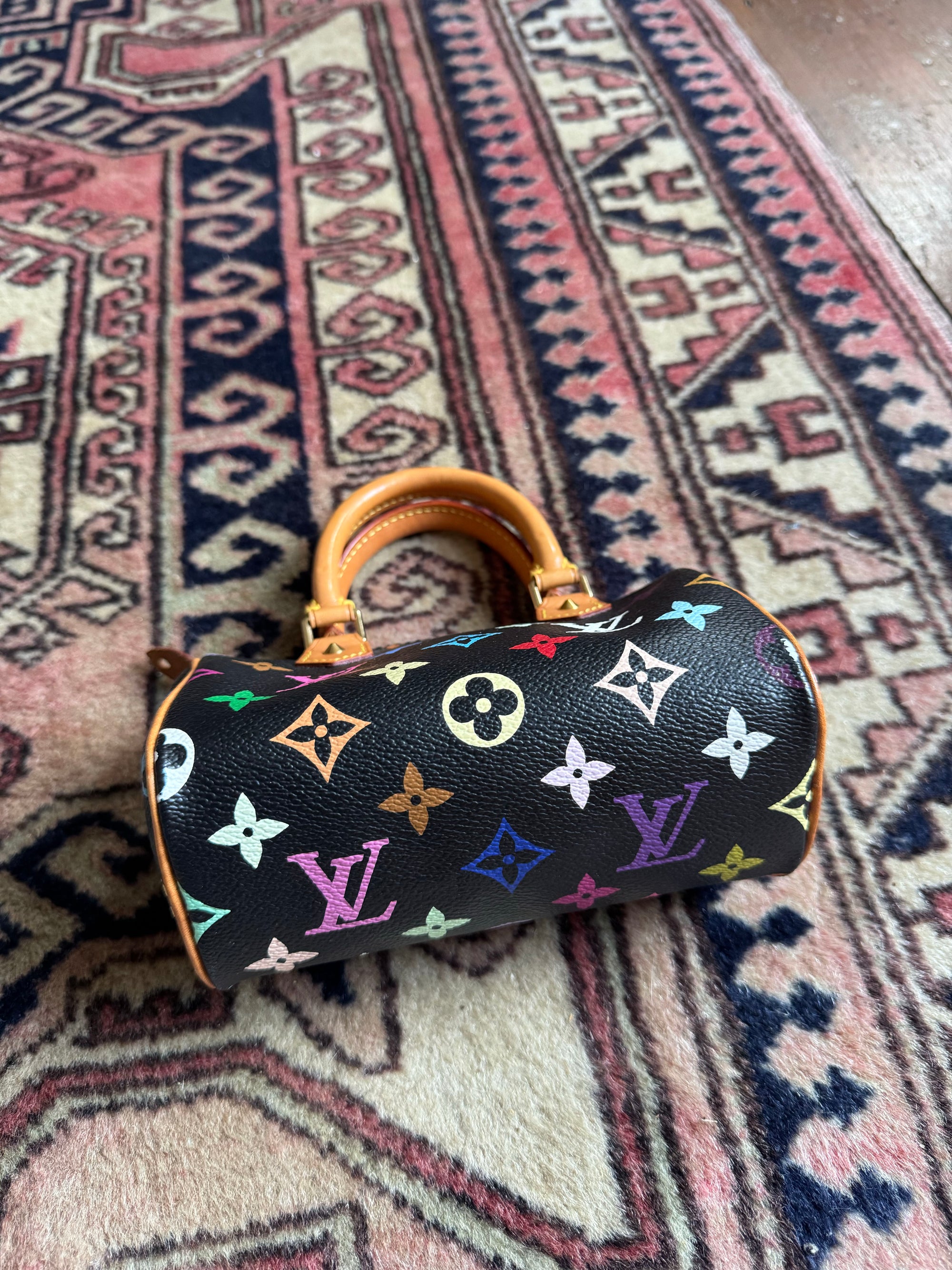 Louis Vuitton x Takashi Murakami Vintage Black Multicolour Nano Speedy (2003)