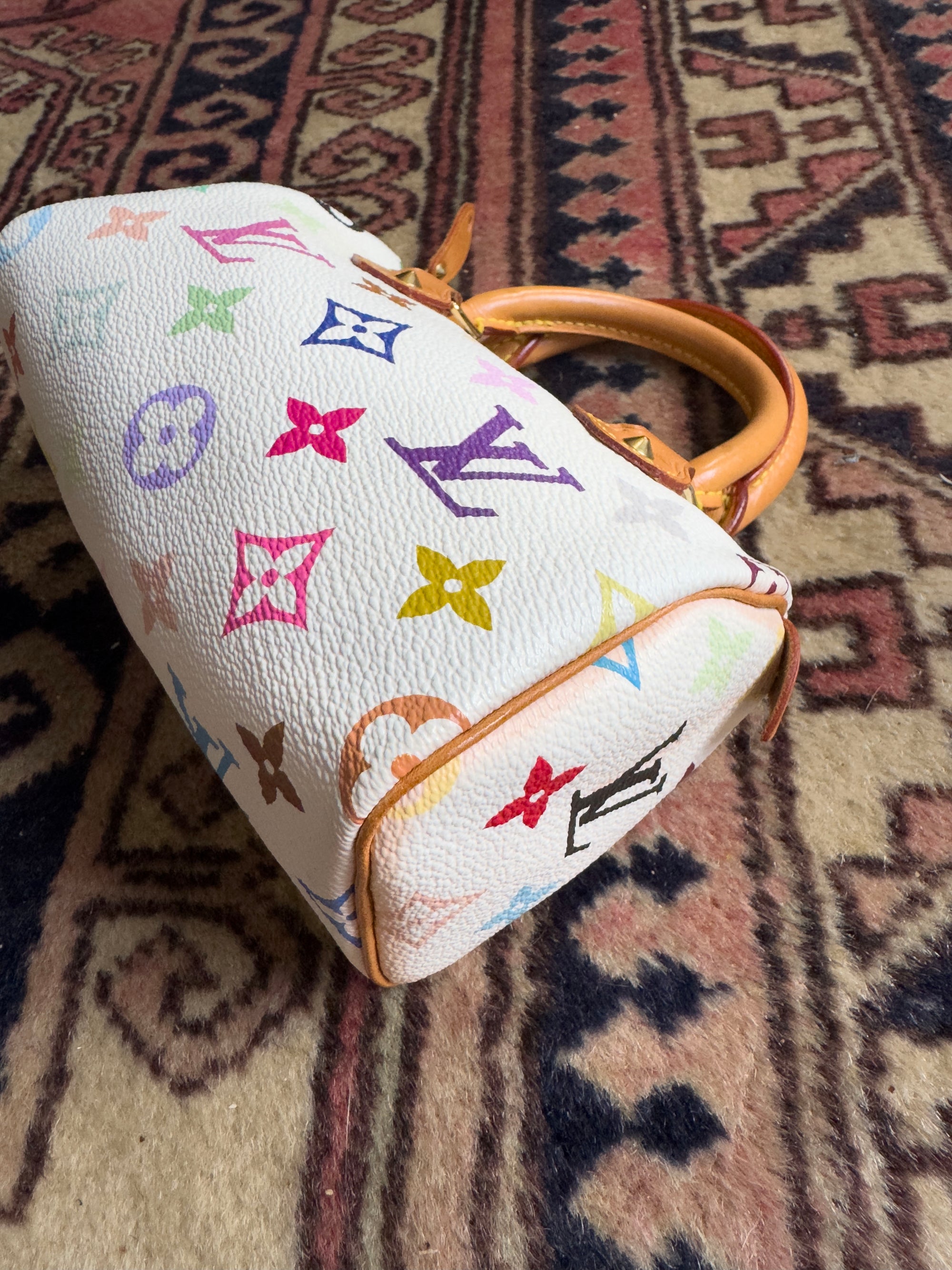 Louis Vuitton x Takashi Murakami Vintage White Multicolour Nano Speedy (2004)