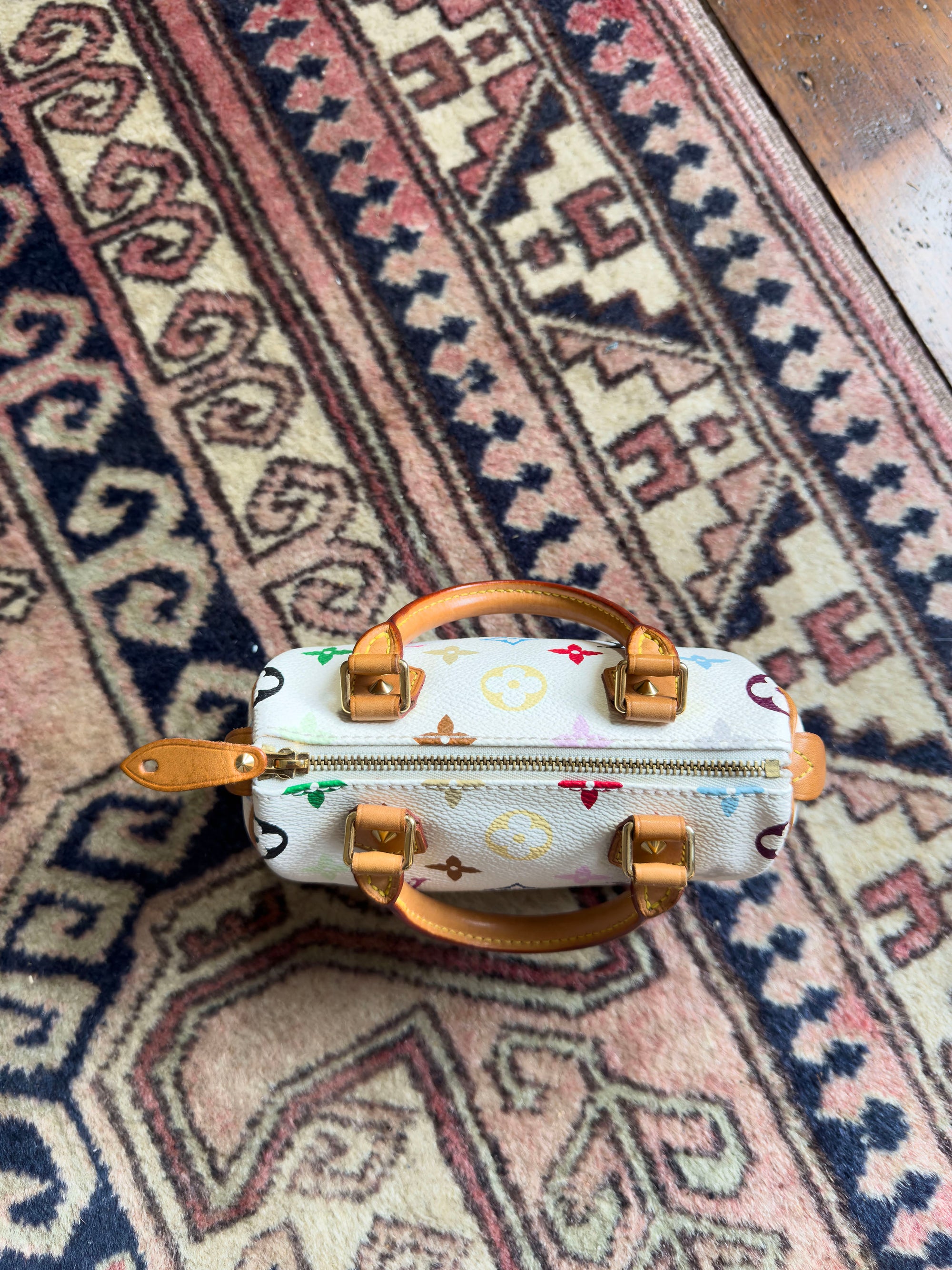 Louis Vuitton x Takashi Murakami Vintage White Multicolour Nano Speedy (2004)