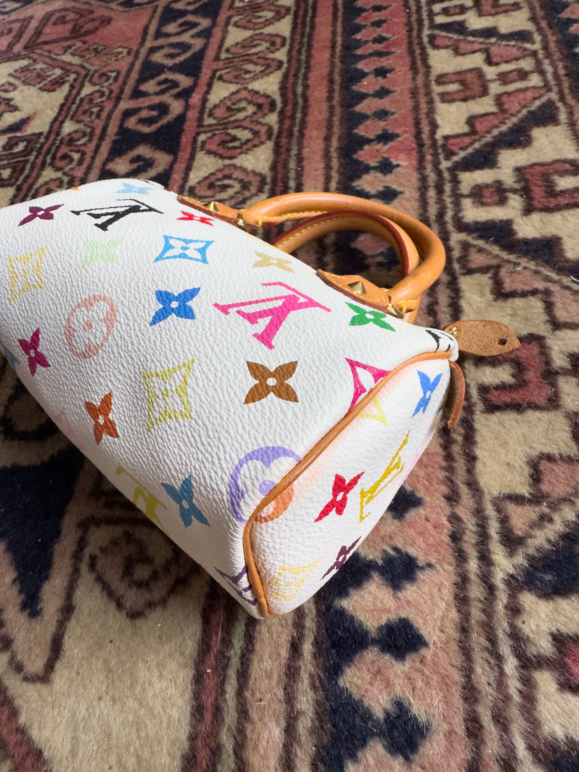 Louis Vuitton x Takashi Murakami Vintage White Multicolour Nano Speedy (2004)