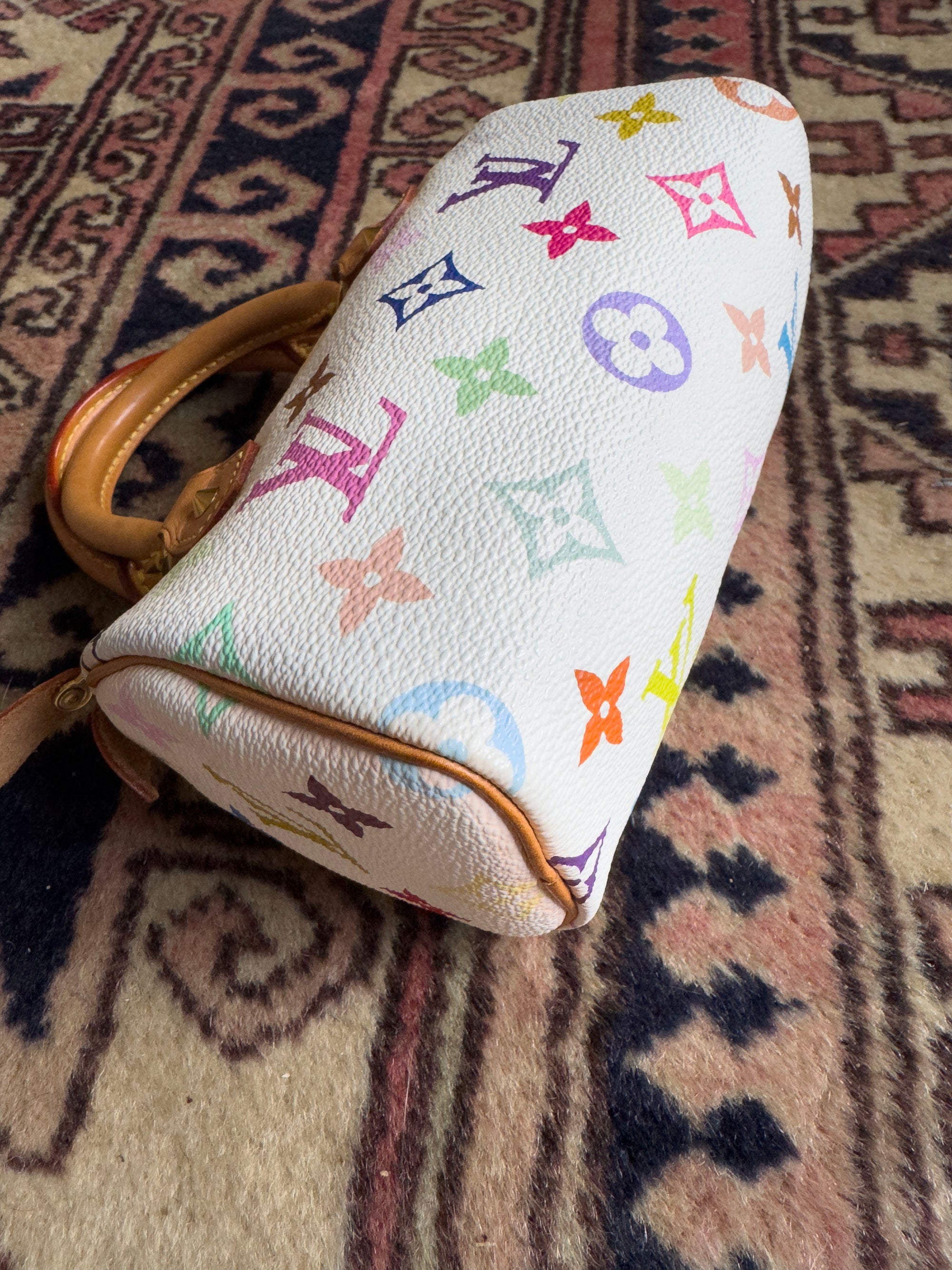 Louis Vuitton x Takashi Murakami Vintage White Multicolour Nano Speedy (2004)