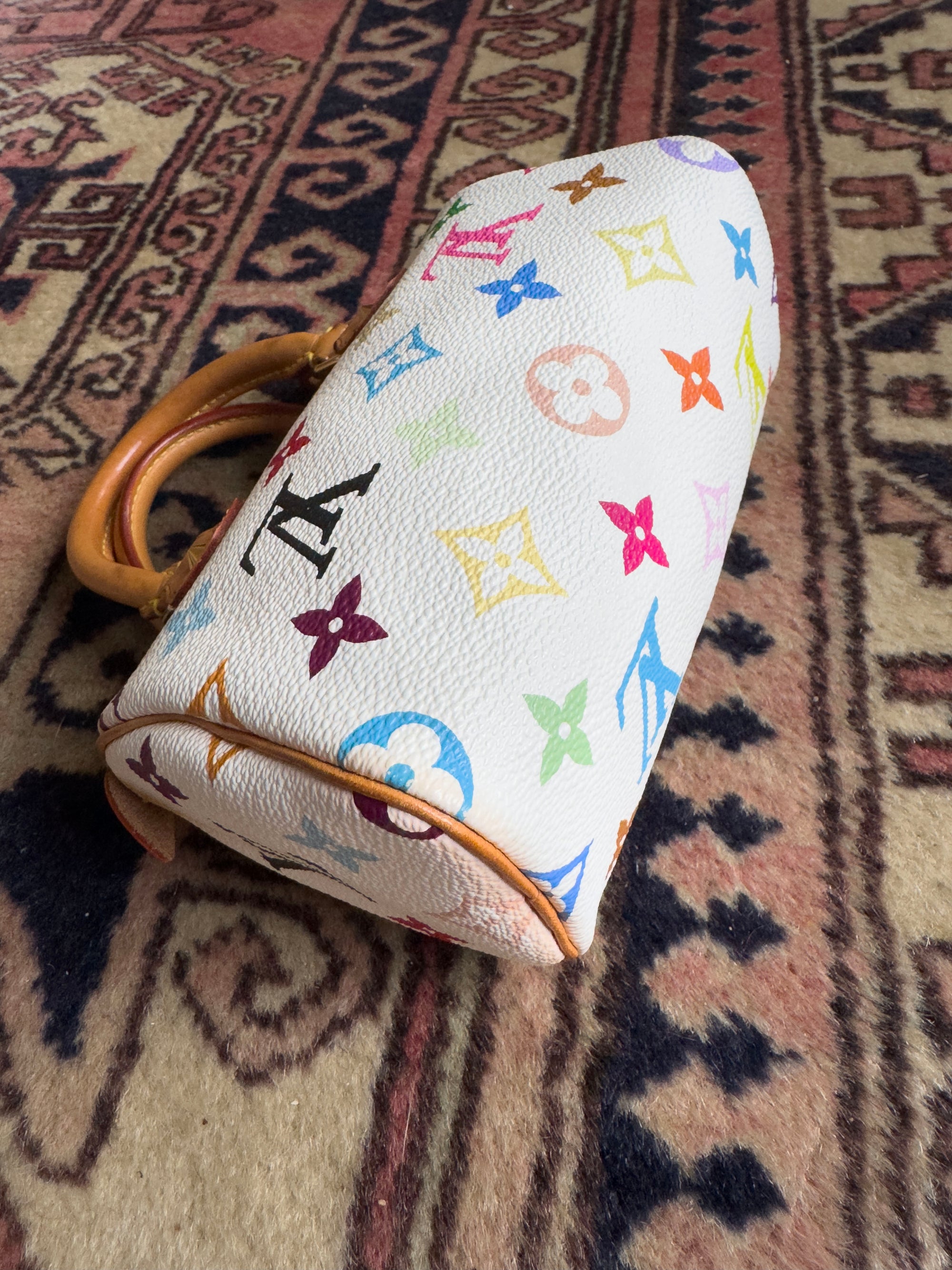 Louis Vuitton x Takashi Murakami Vintage White Multicolour Nano Speedy (2004)