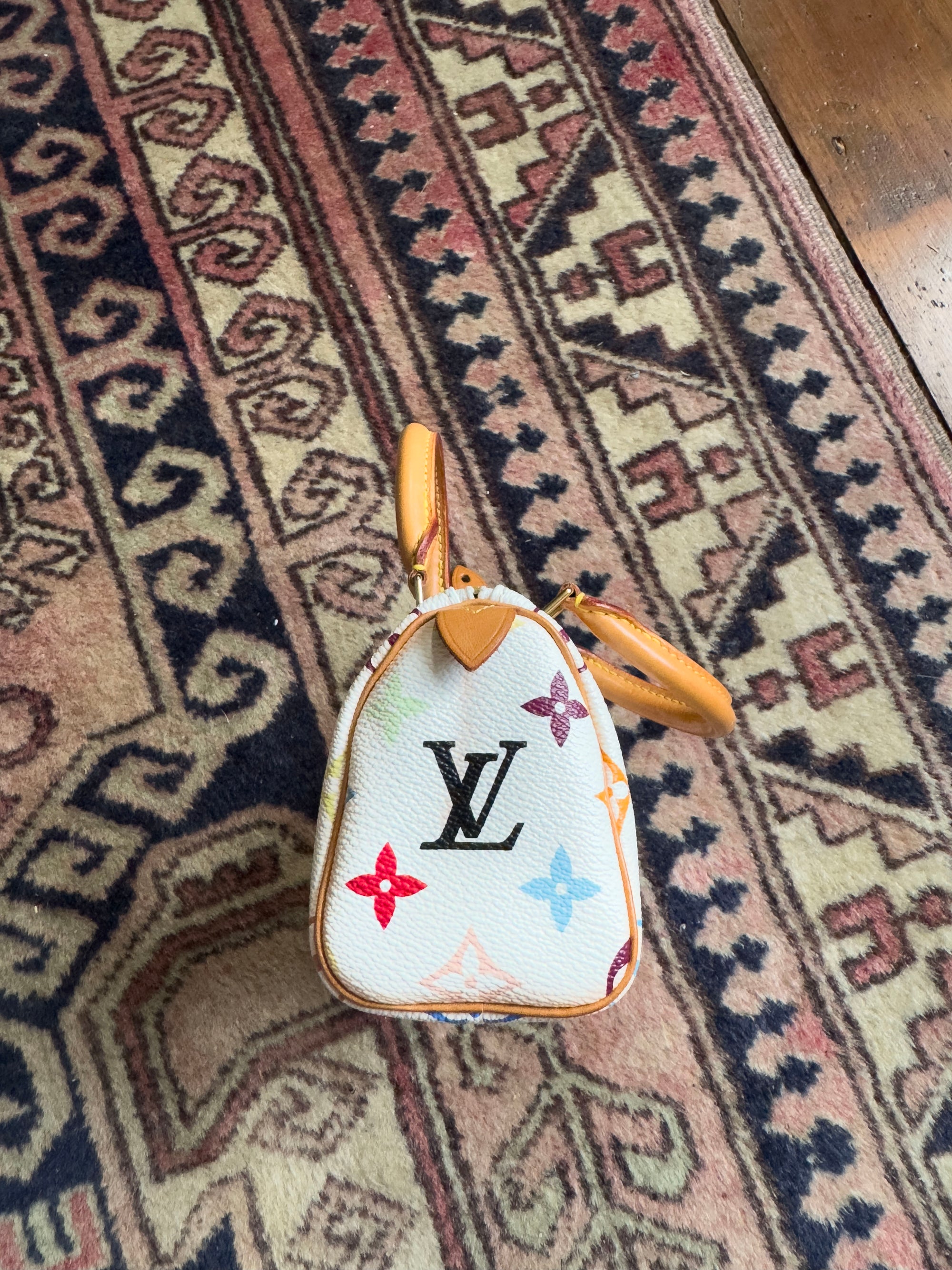Louis Vuitton x Takashi Murakami Vintage White Multicolour Nano Speedy (2004)