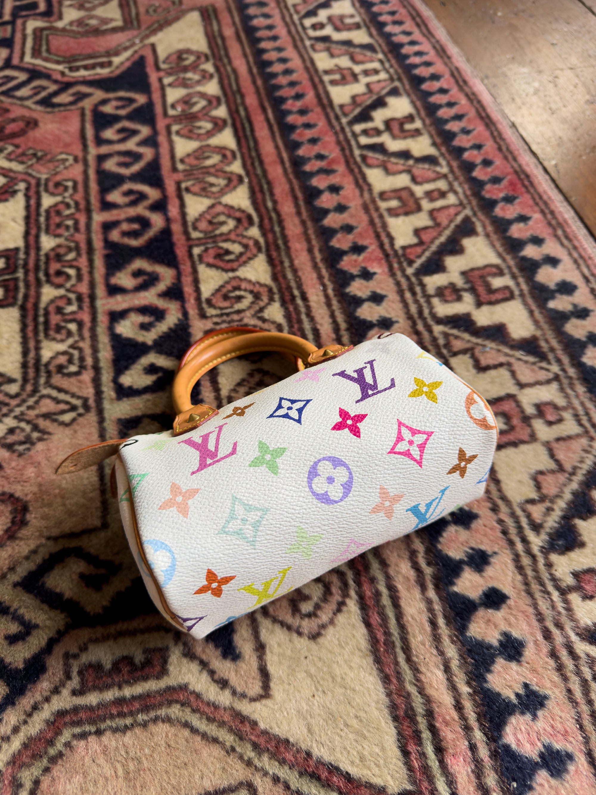 Louis Vuitton x Takashi Murakami Vintage White Multicolour Nano Speedy (2004)