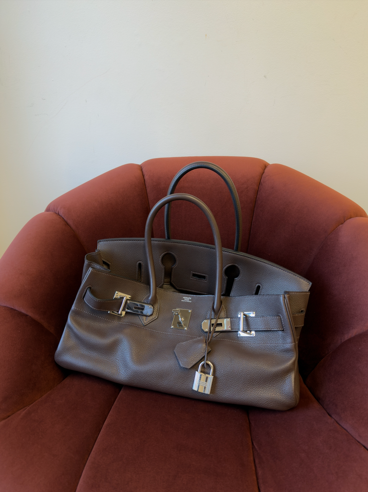 Hermès JPG Shoulder Birkin 42 In Ebene Clemence (2008)