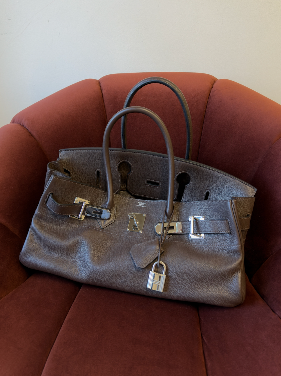 Hermès JPG Shoulder Birkin 42 In Ebene Clemence (2008)
