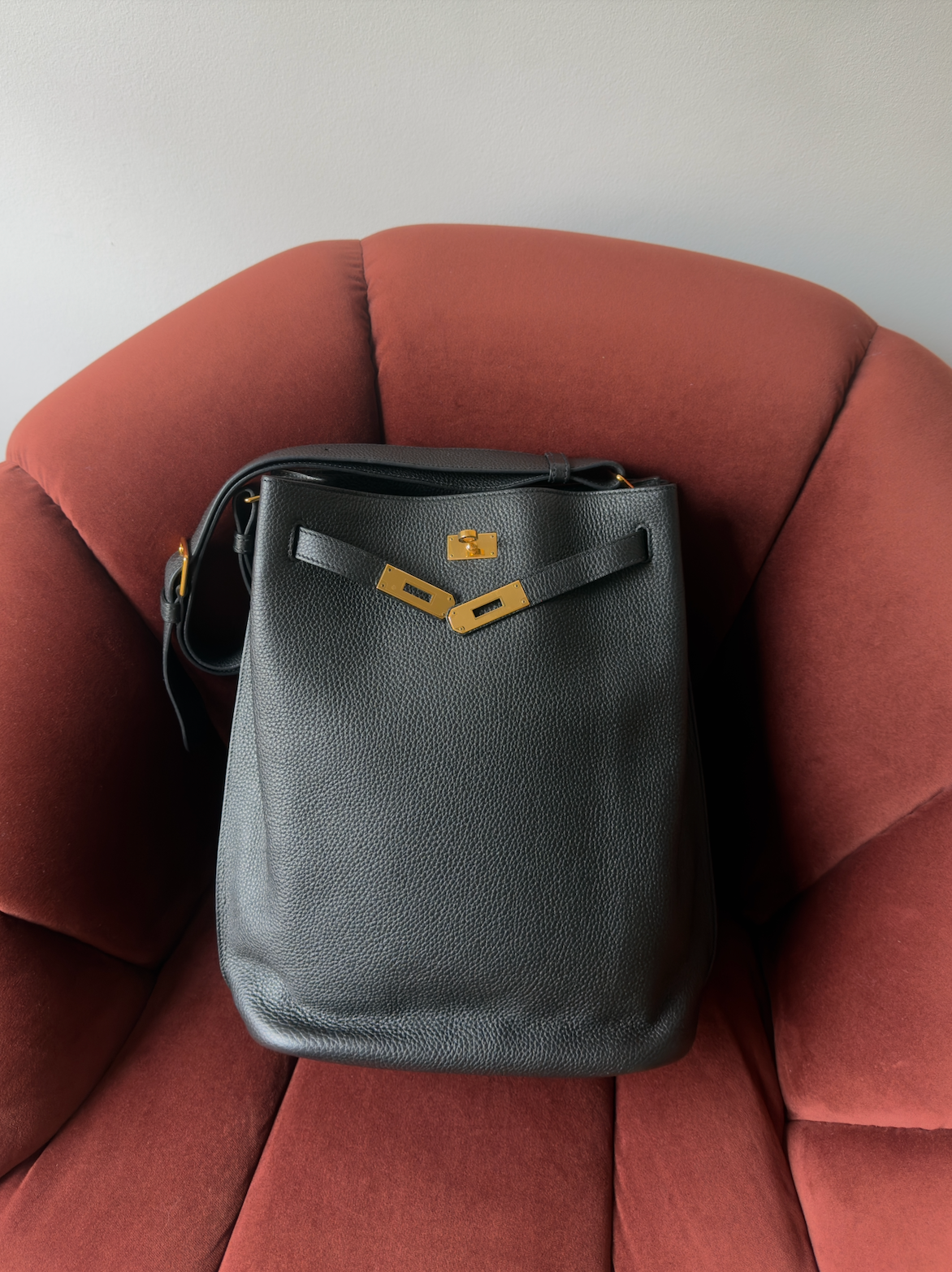 Hermès So Kelly 26 In Black Togo (2015)