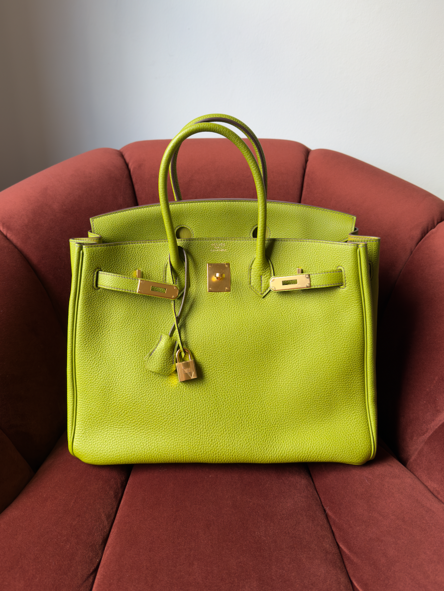 Hermès Birkin 35 In Vert Anis Togo (2010)