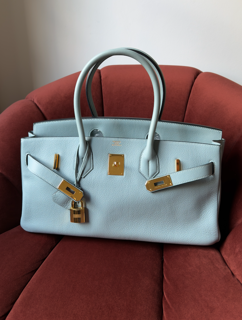 Hermès JPG Shoulder Birkin 42 In Bleu Lin Togo (2009)