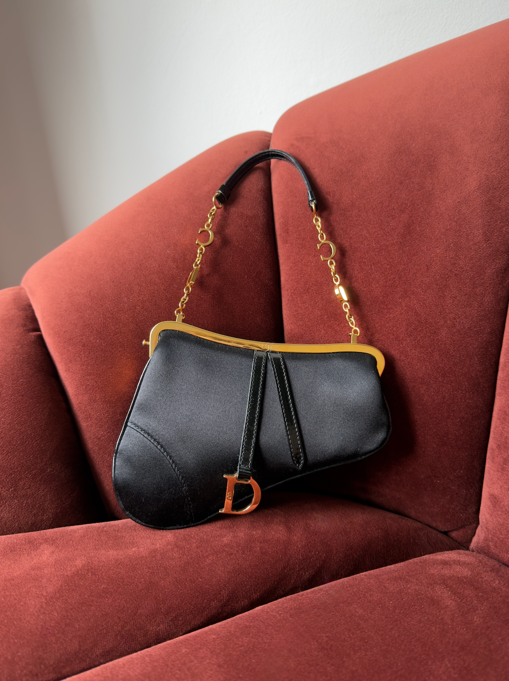 Dior by John Galliano Mini Satin Saddle Bag (2002)