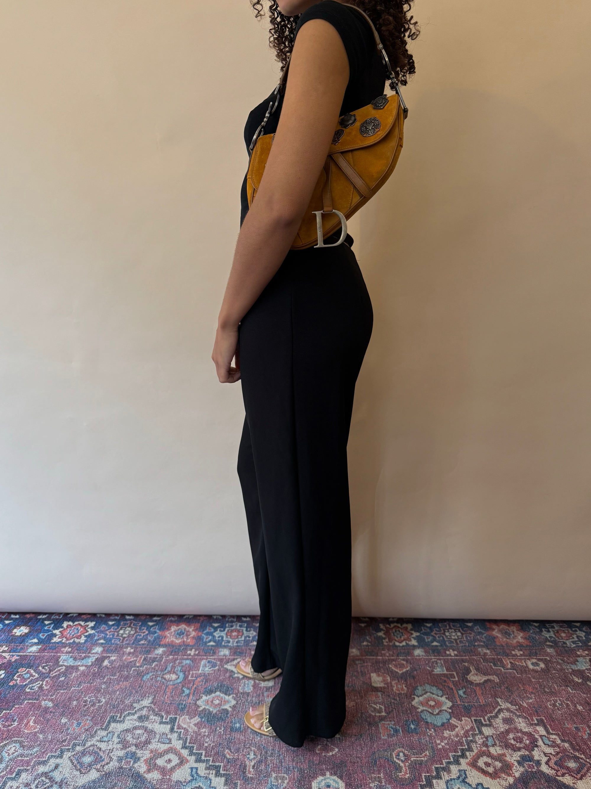 Vintage Limited Edition Dior Embellished Suede Saddle Bag (2006)