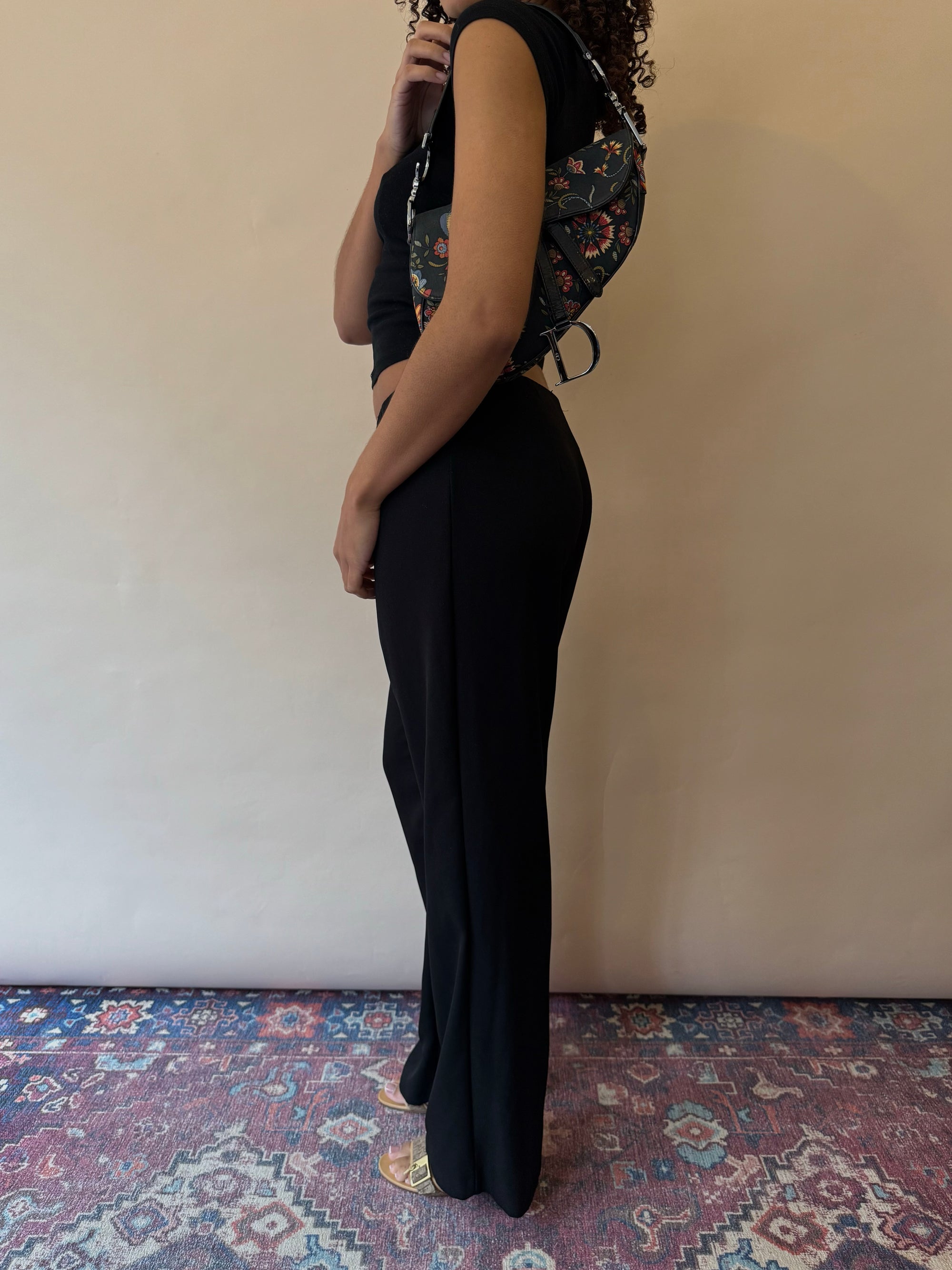 Vintage Dior Floral Print Saddle Bag