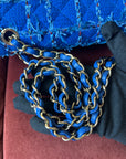 Chanel Classic Medium Double Flap In Blue Quilted Tweed (2023)