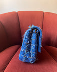 Chanel Classic Medium Double Flap In Blue Quilted Tweed (2023)