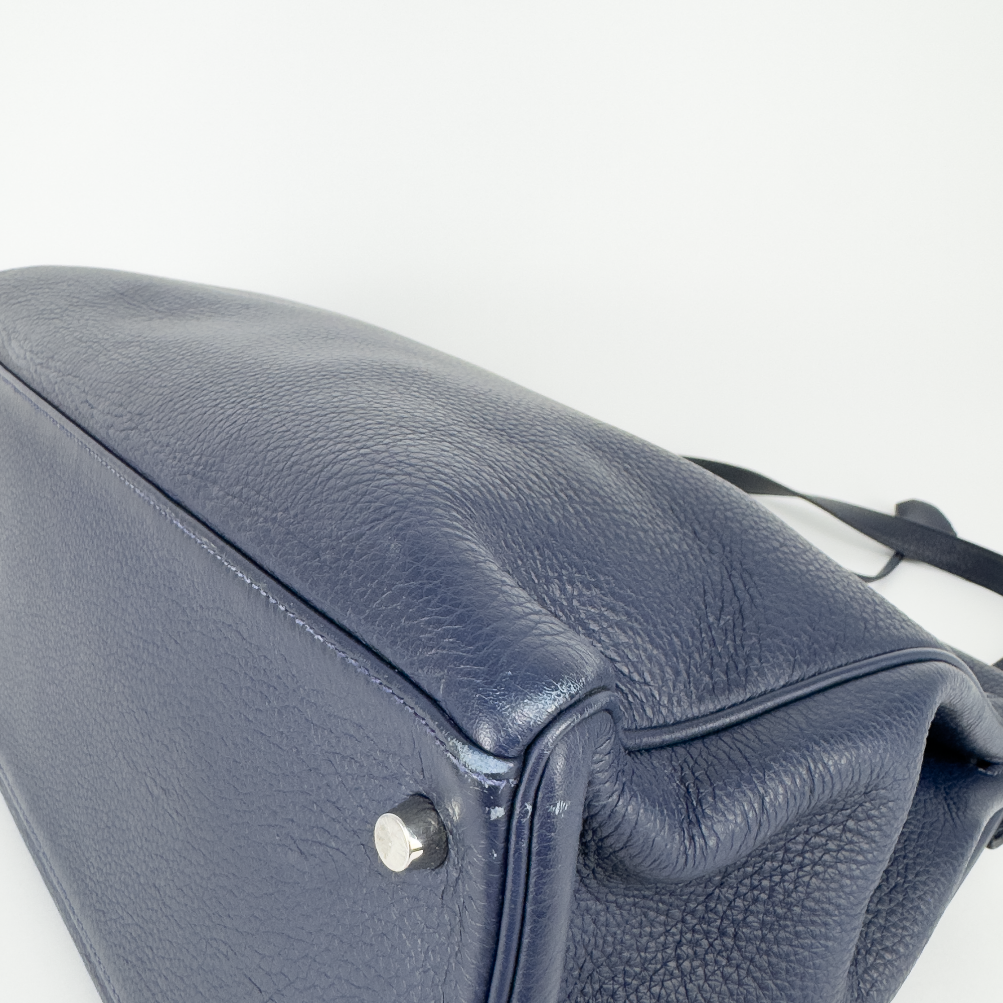 Hermès Kelly 40 In Bleu De Prusse Clemence Leather (2009)