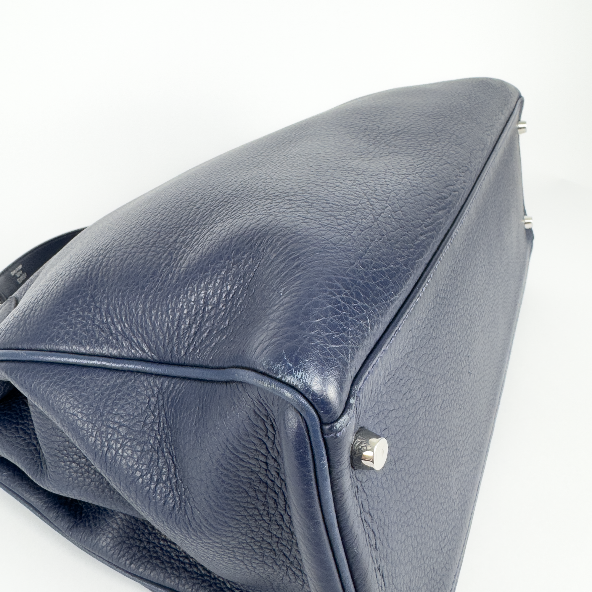 Hermès Kelly 40 In Bleu De Prusse Clemence Leather (2009)