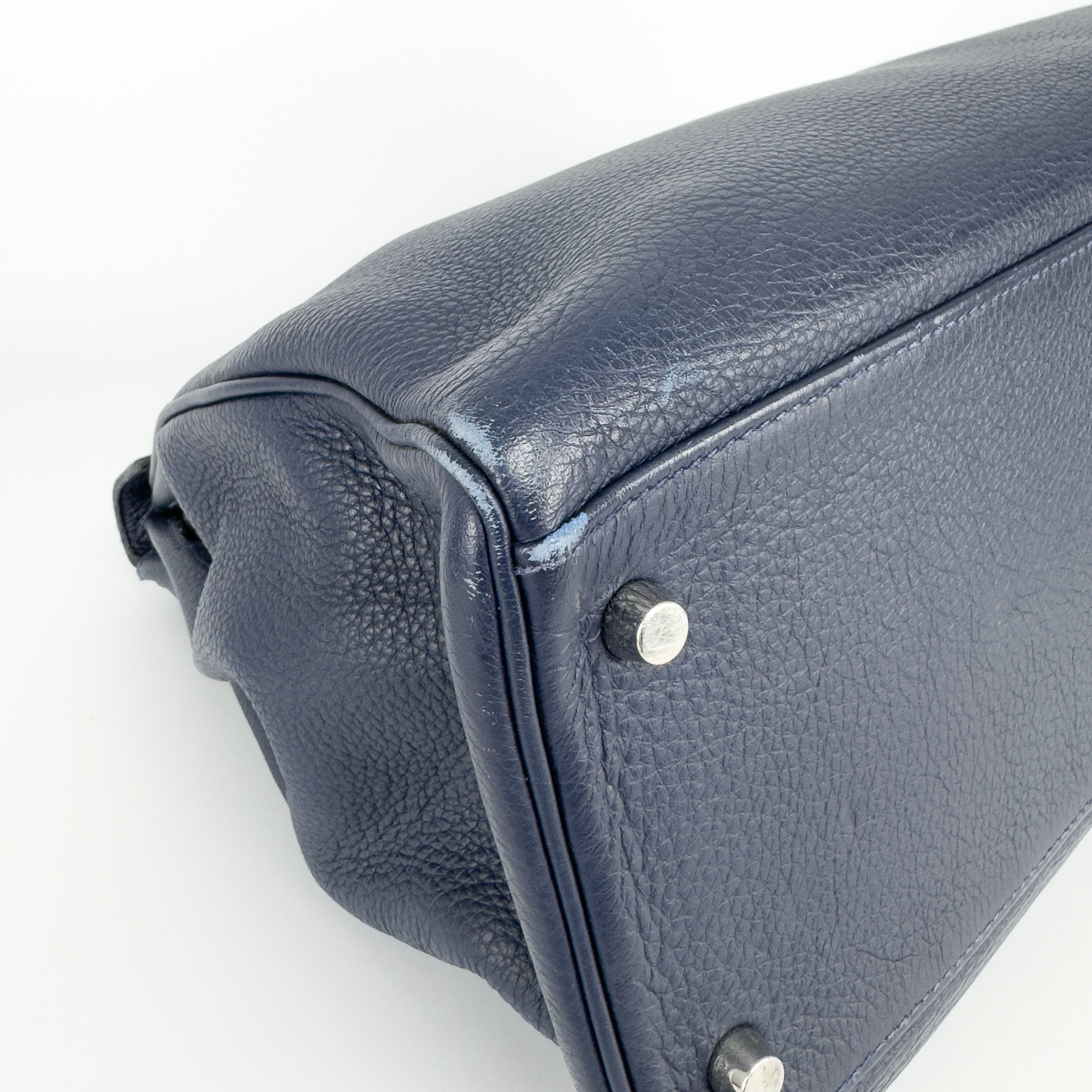 Hermès Kelly 40 In Bleu De Prusse Clemence Leather (2009)