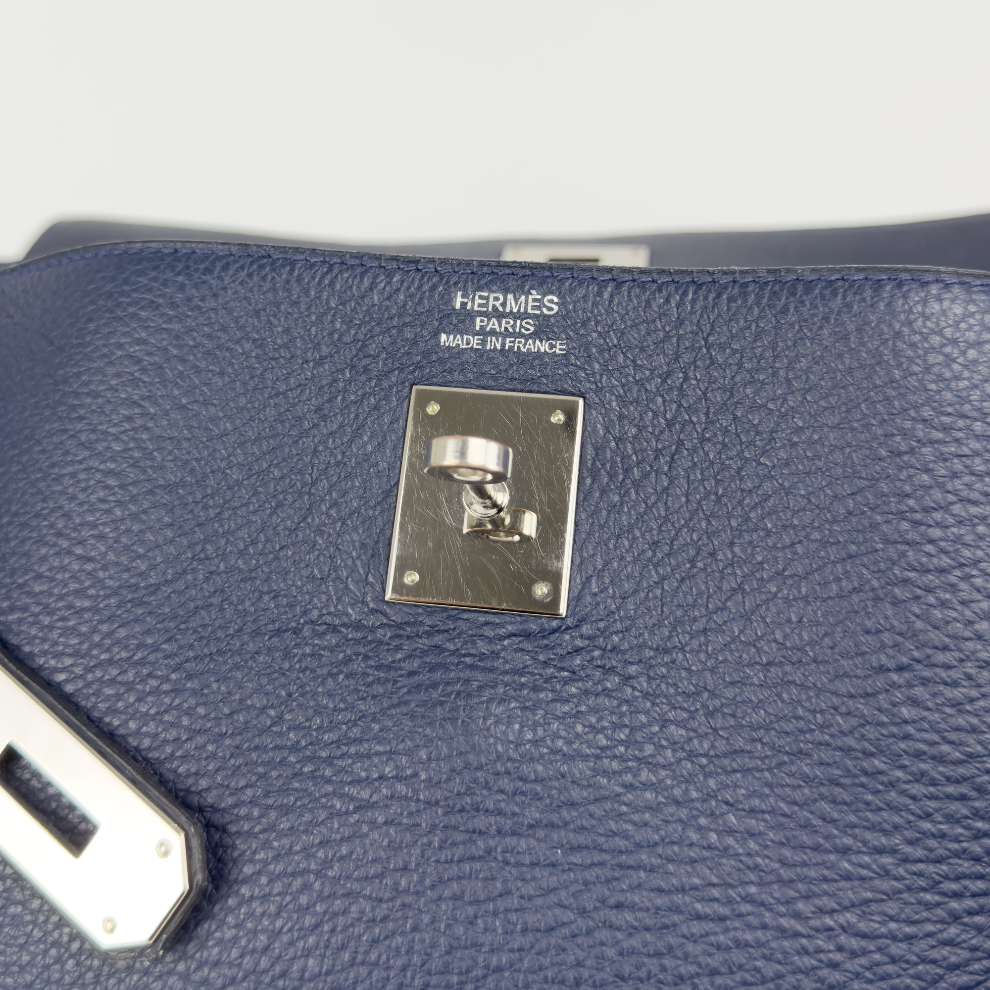 Hermès Kelly 40 In Bleu De Prusse Clemence Leather (2009)
